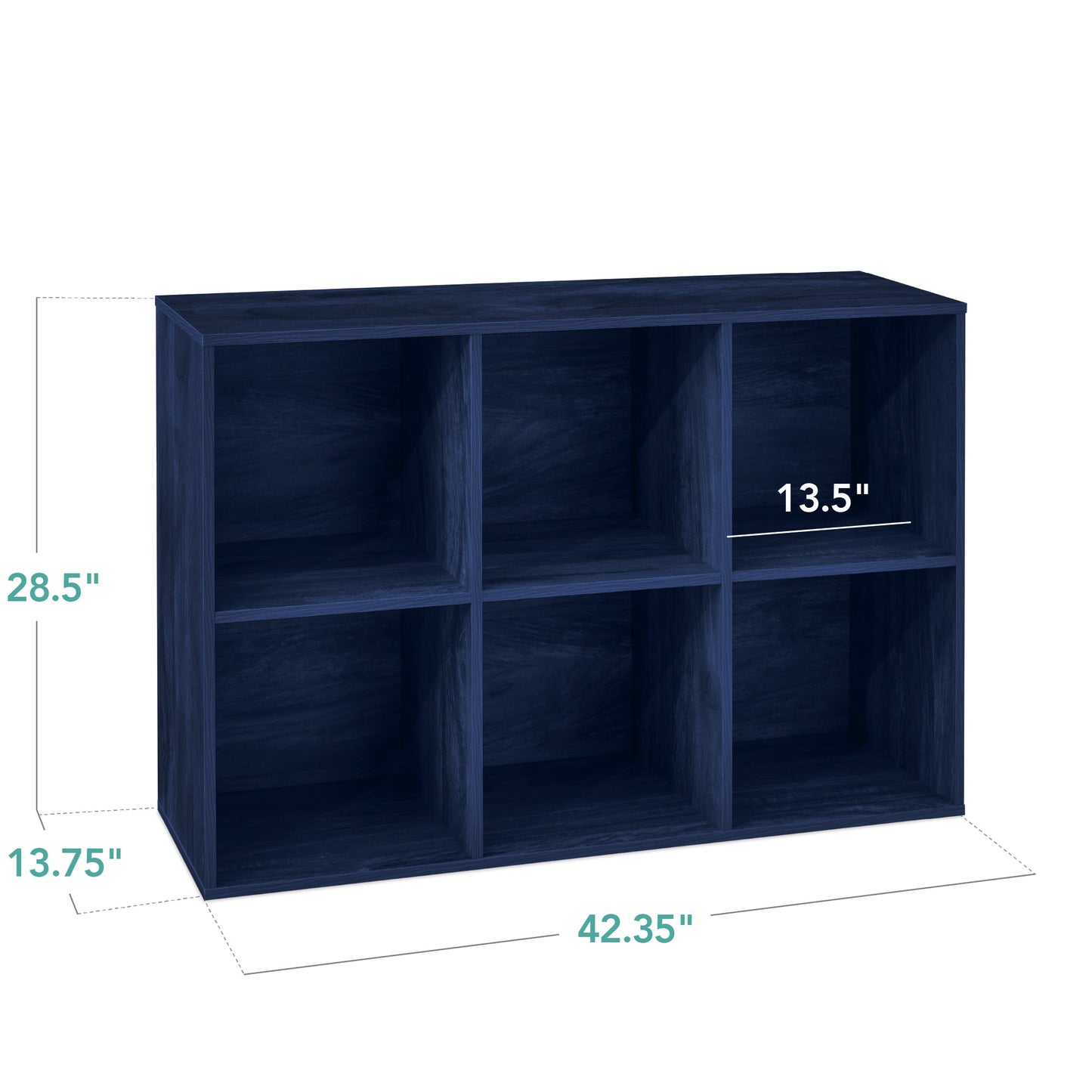 6-Cube Bookshelf, 13.5in Storage Display w/ Removable Panels, Customizable