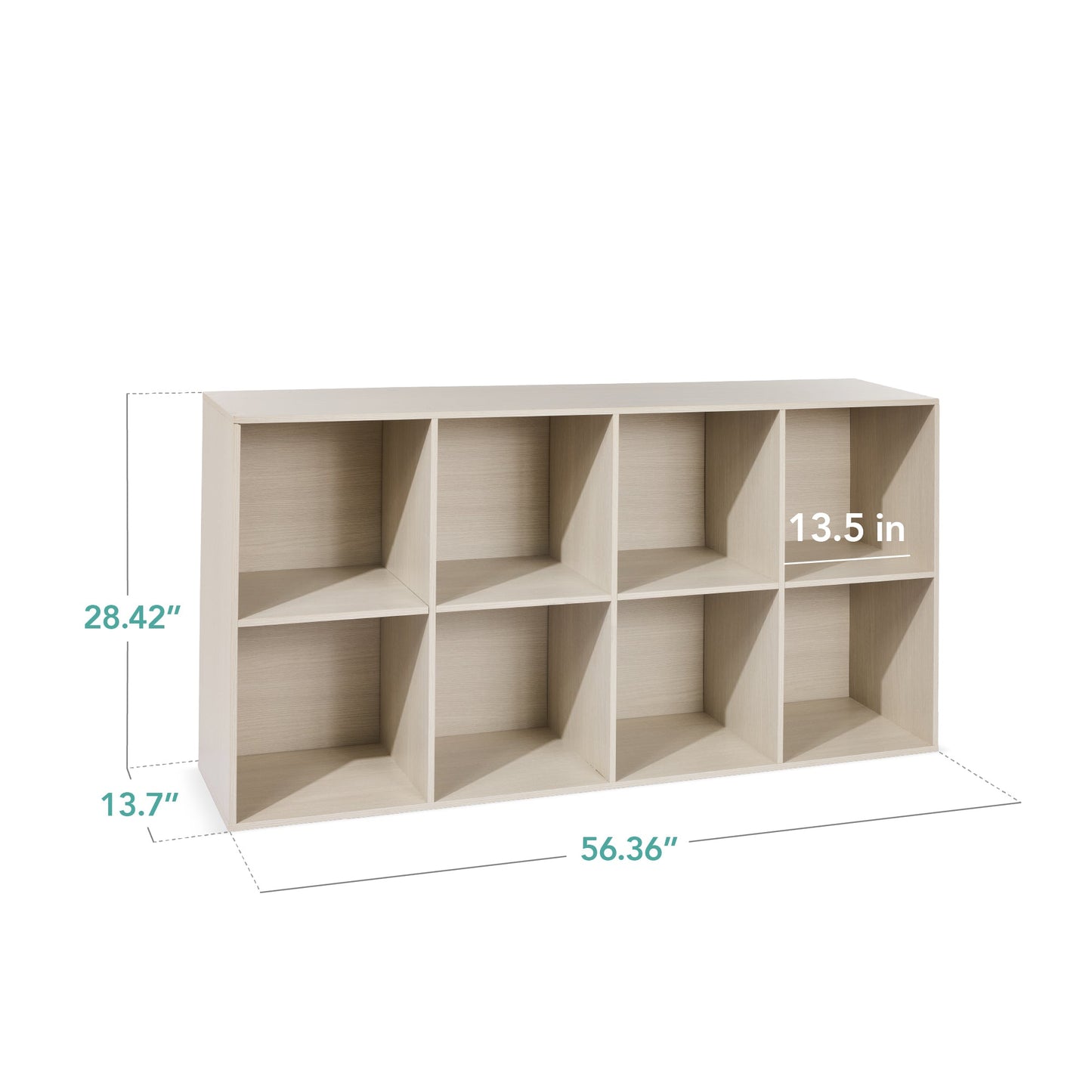 8-Cube Bookshelf, 13.5in Storage Display w/ Removable Panels, Customizable