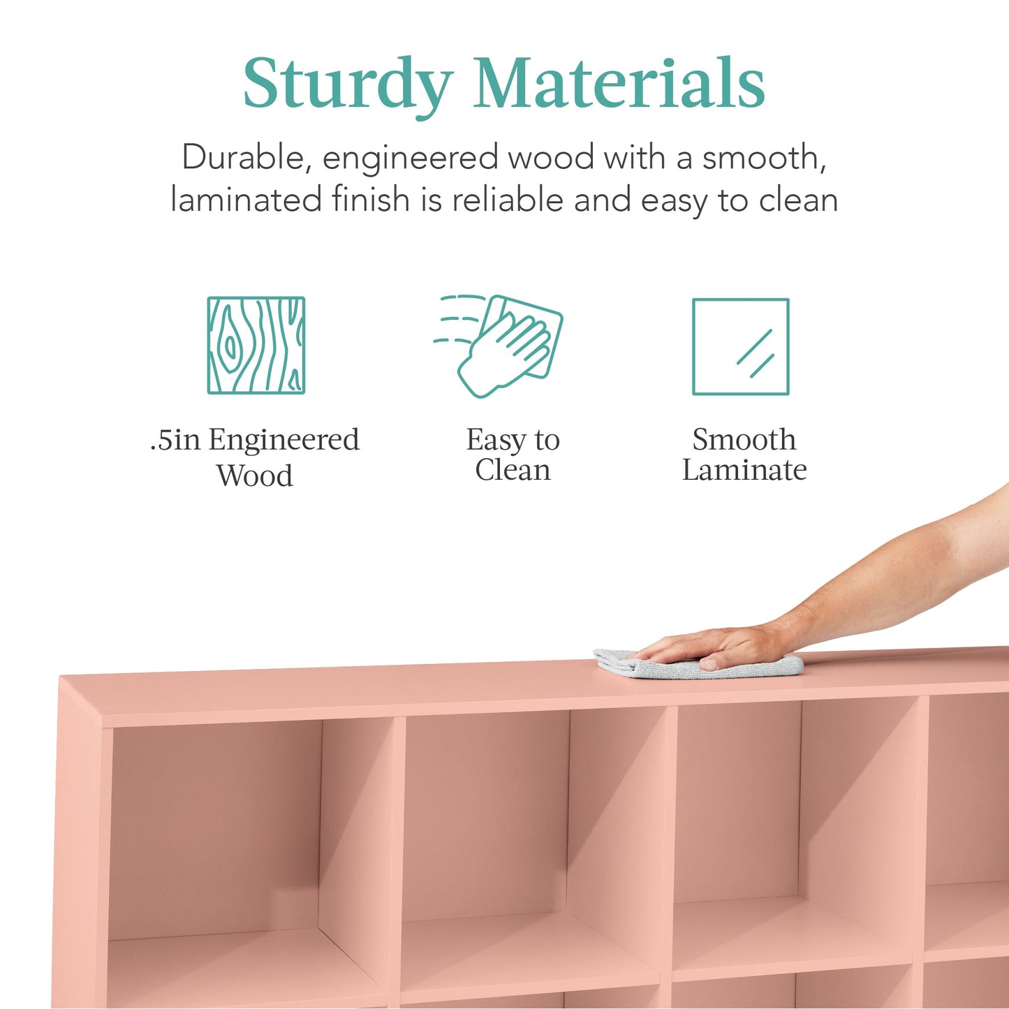 8-Cube Bookshelf, 13.5in Storage Display w/ Removable Panels, Customizable