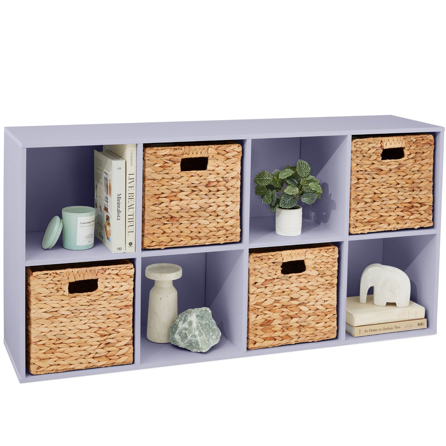 8-Cube Bookshelf, 13.5in Storage Display w/ Removable Panels, Customizable