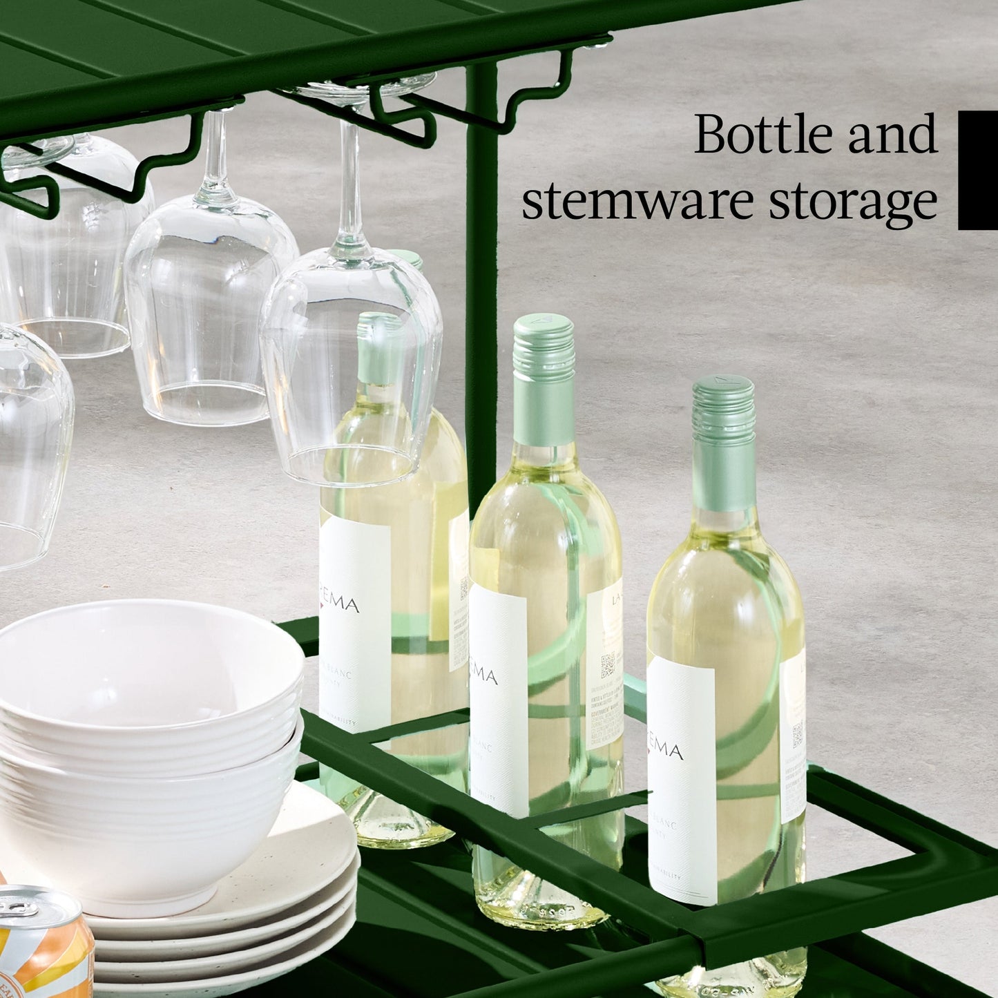 2-Tier Rolling Bar Cart Indoor/Outdoor w/ Shelves, Wine Rack, Locking Wheels