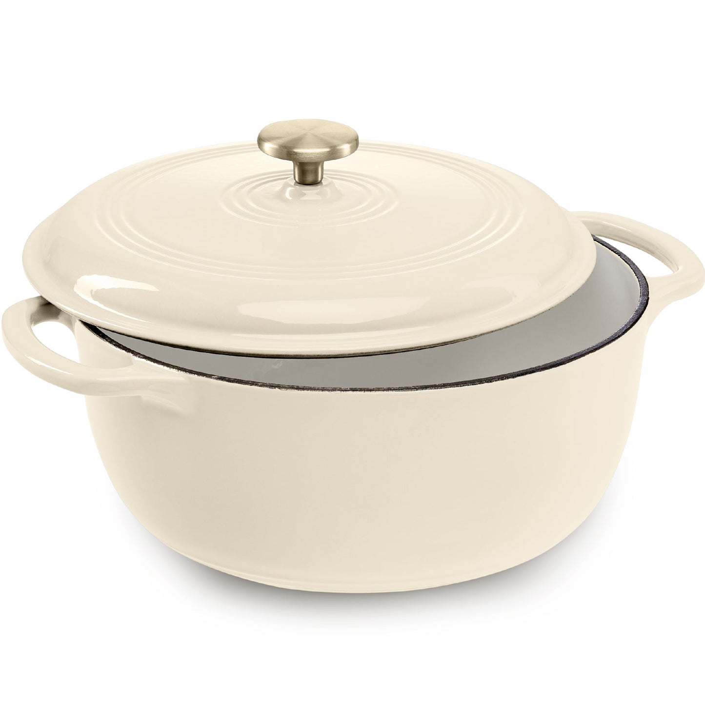 Cast-Iron Dutch Oven Kitchen Cookware w/ Enamel, Handles - 6qt