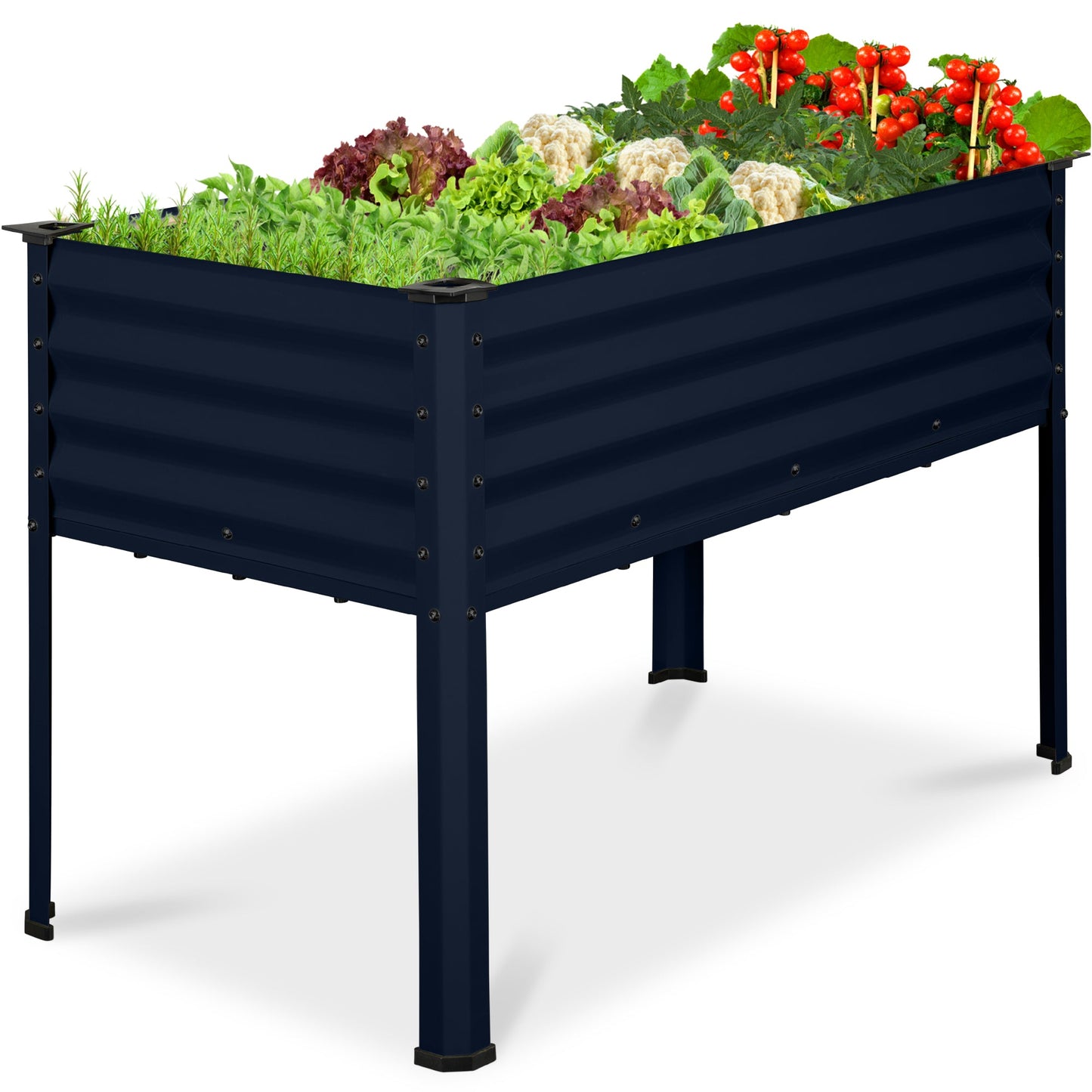 Elevated Galvanized Metal Garden Bed w/ Corner Protectors - 48x24x30in
