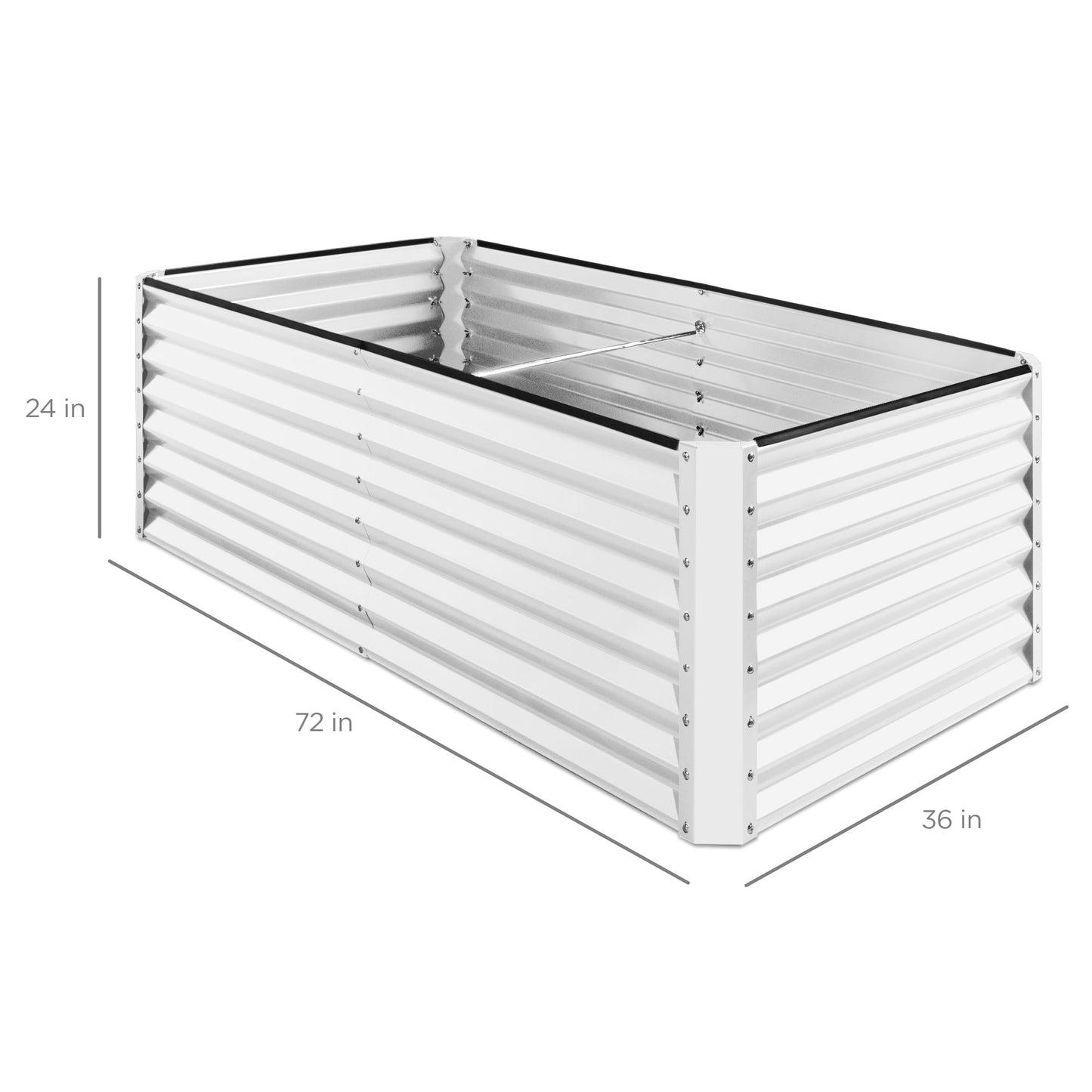 Outdoor Metal Raised Garden Bed for Vegetables, Flowers, Herbs - 6x3x2ft