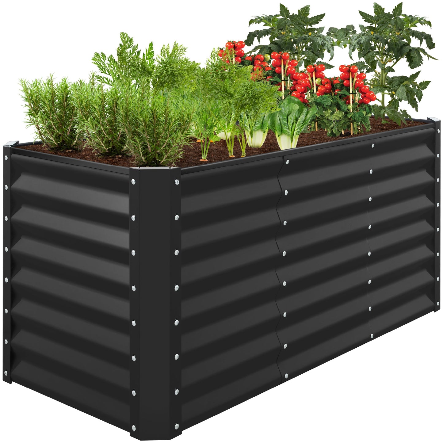 Outdoor Raised Metal Garden Bed for Vegetables, Flowers, Herbs - 4x2x2ft