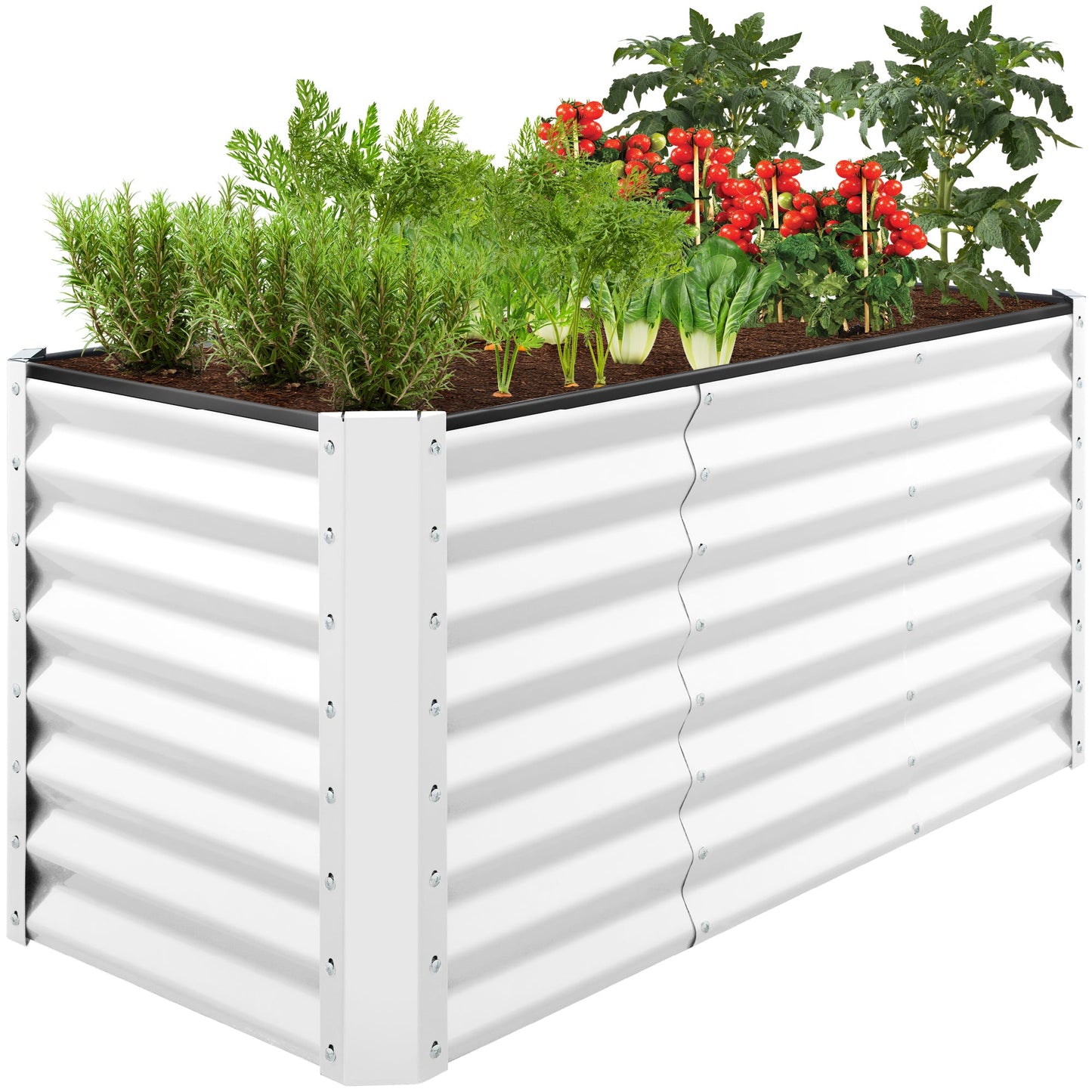 Outdoor Raised Metal Garden Bed for Vegetables, Flowers, Herbs - 4x2x2ft