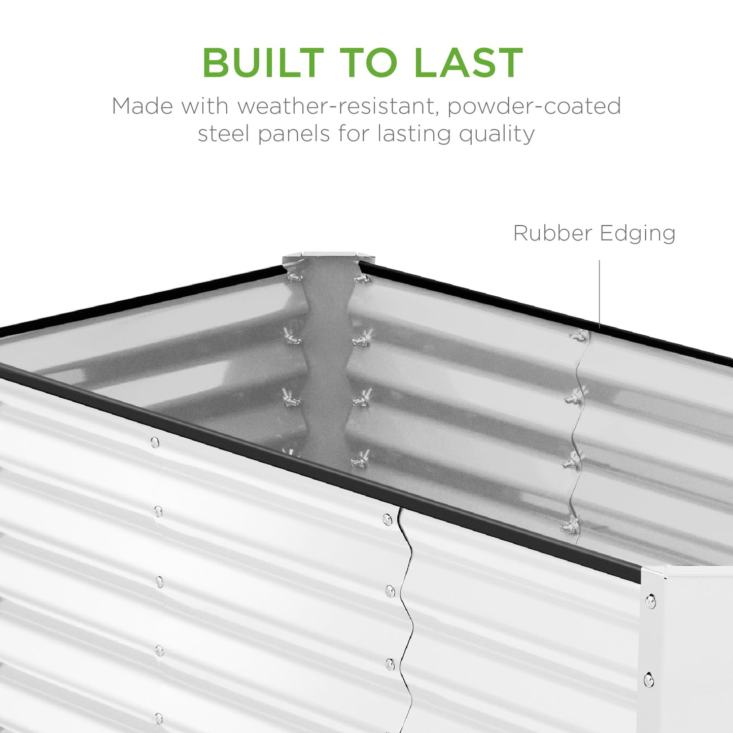 Outdoor Raised Metal Garden Bed for Vegetables, Flowers, Herbs - 4x2x2ft