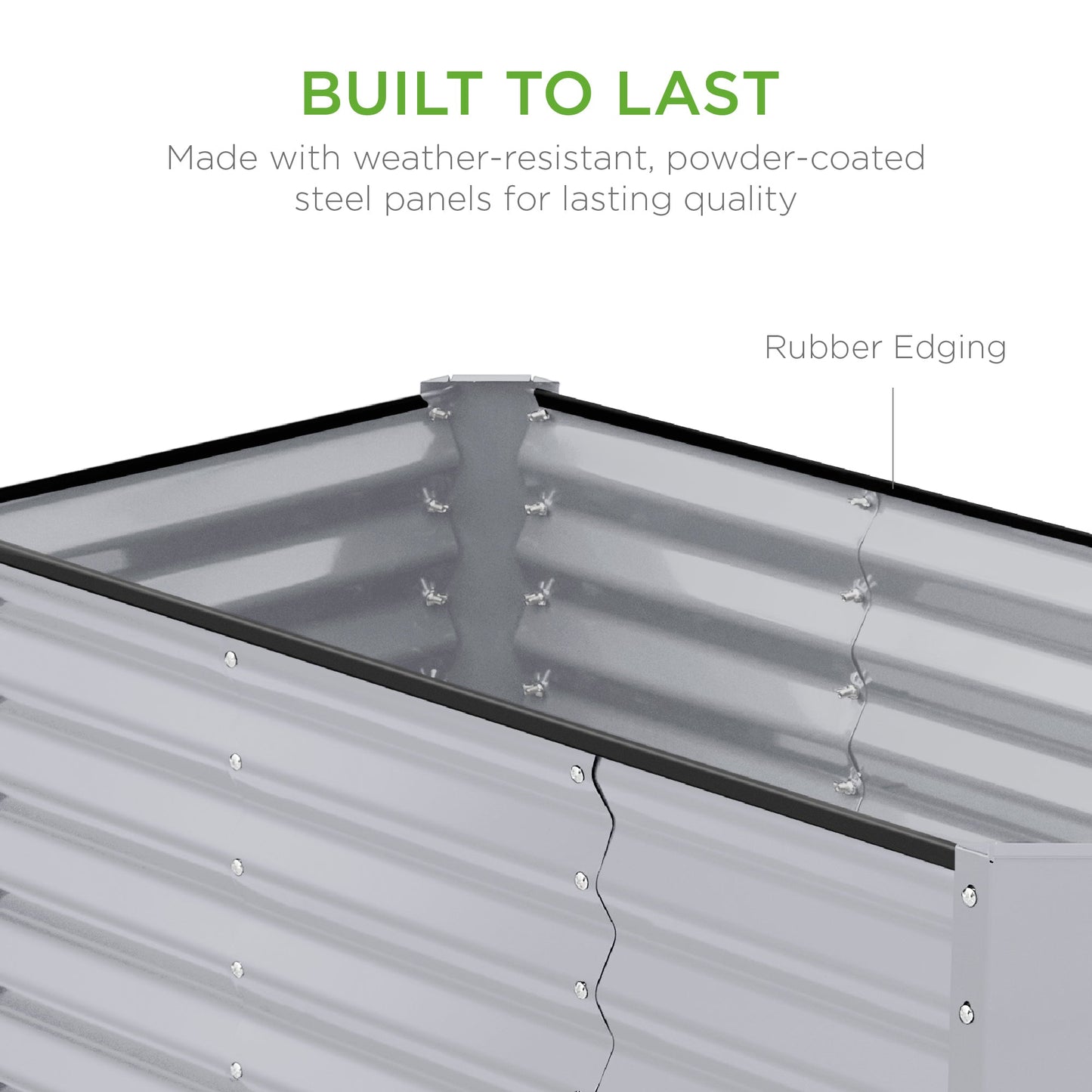 Outdoor Raised Metal Garden Bed for Vegetables, Flowers, Herbs - 4x2x2ft