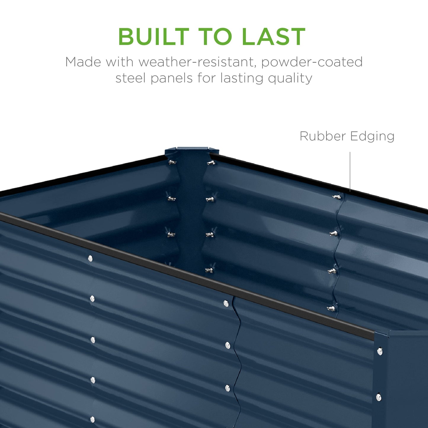 Outdoor Raised Metal Garden Bed for Vegetables, Flowers, Herbs - 4x2x2ft