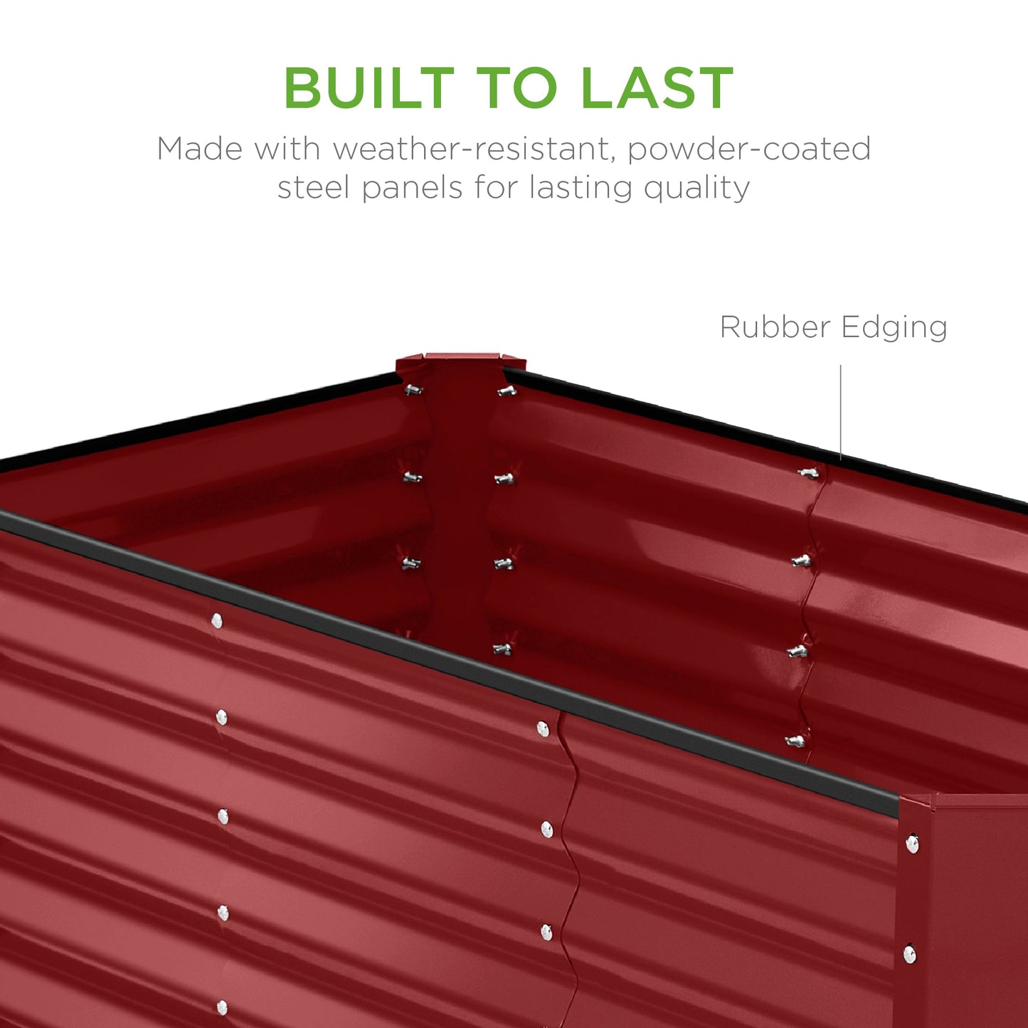 Outdoor Raised Metal Garden Bed for Vegetables, Flowers, Herbs - 4x2x2ft