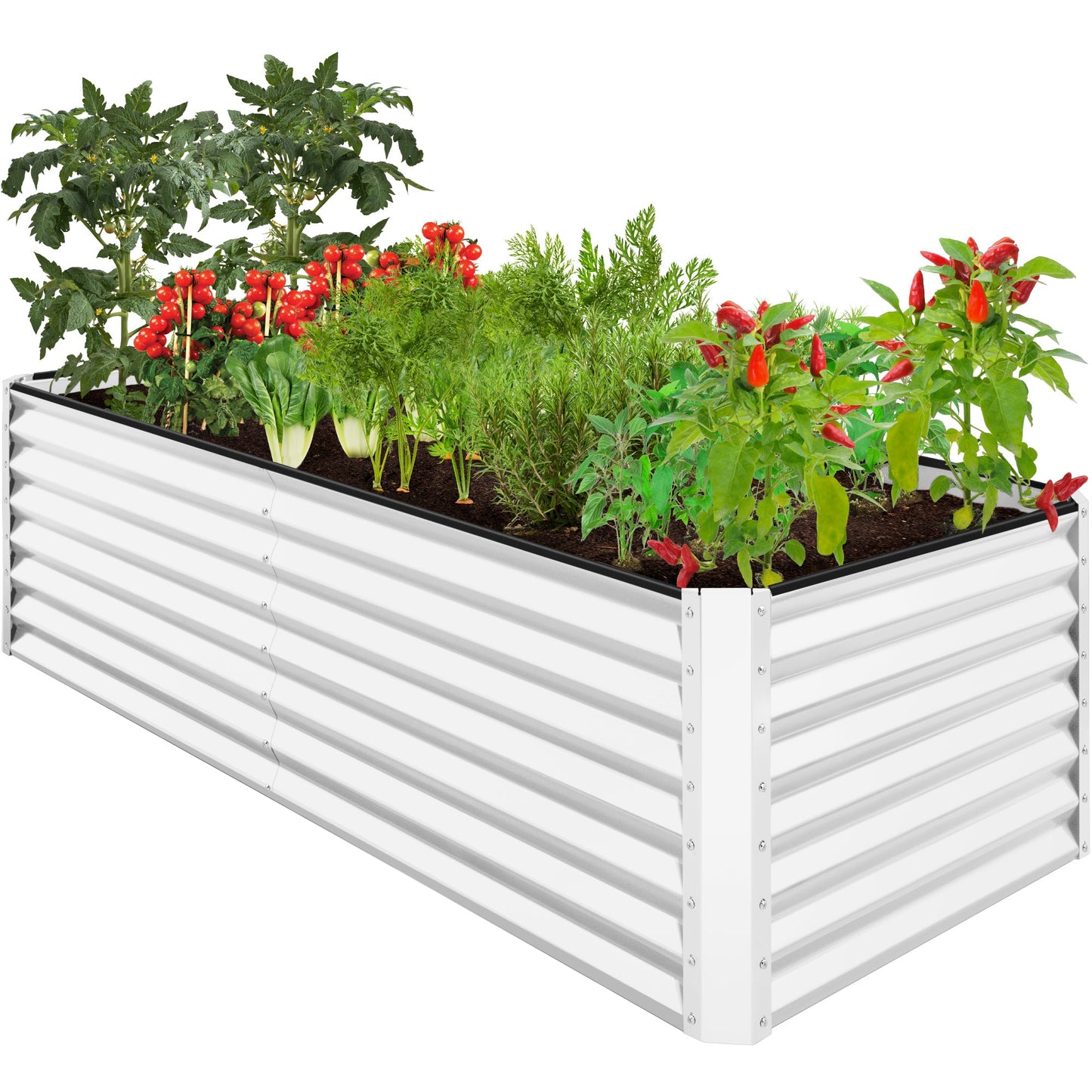 Outdoor Metal Raised Garden Bed for Vegetables, Flowers, Herbs - 8x4x2ft