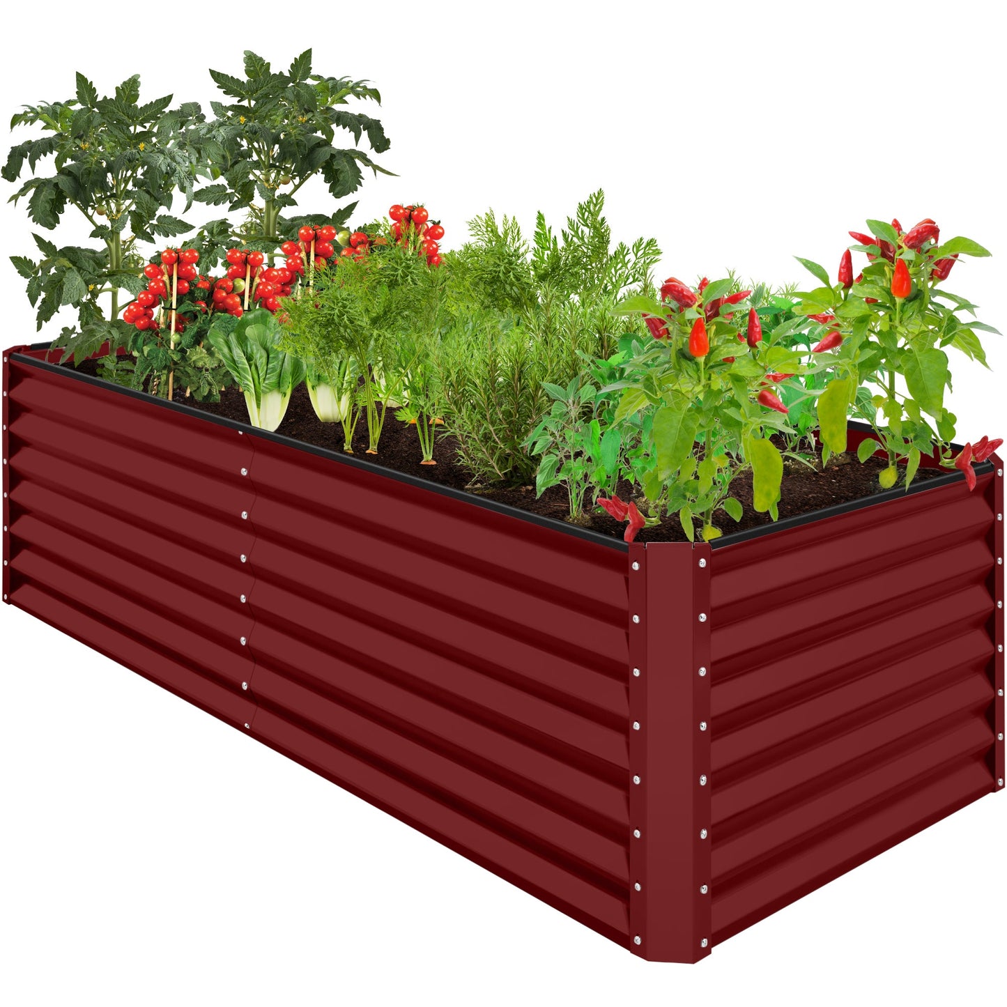 Outdoor Metal Raised Garden Bed for Vegetables, Flowers, Herbs - 8x4x2ft