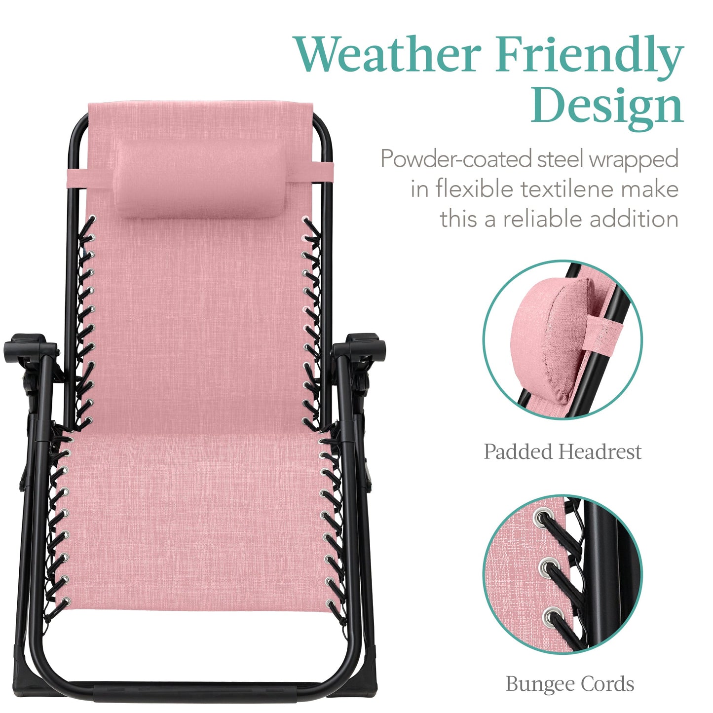 Oversized Zero Gravity Chair, Folding Outdoor Recliner w/ Removable Cushion