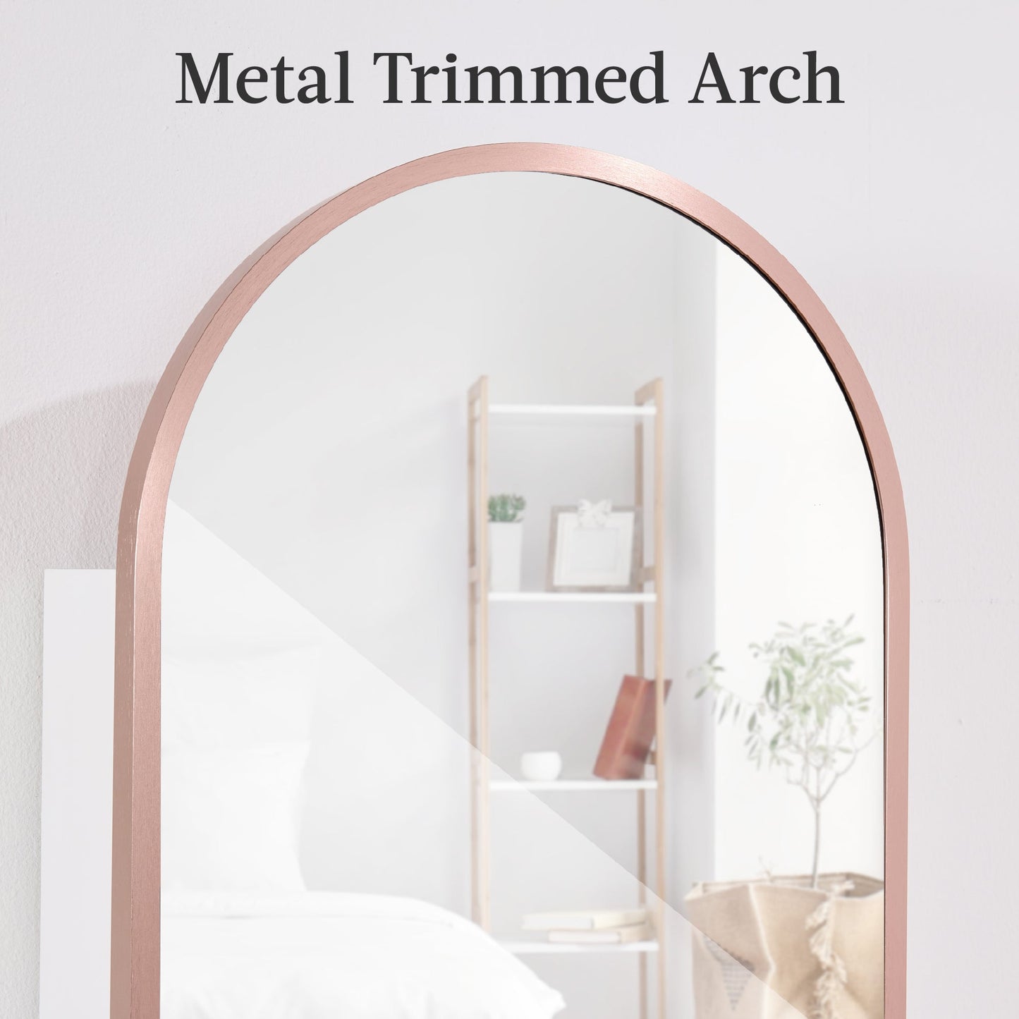 Door/Wall Mounted Arch Mirror Jewelry Armoire, w/ Metal Frame, Built-In Lock