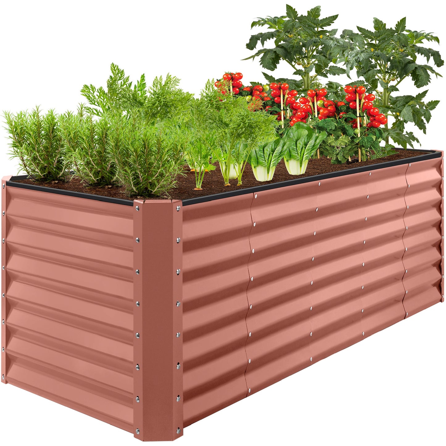 Outdoor Metal Raised Garden Bed for Vegetables, Flowers, Herbs - 8x2x2ft