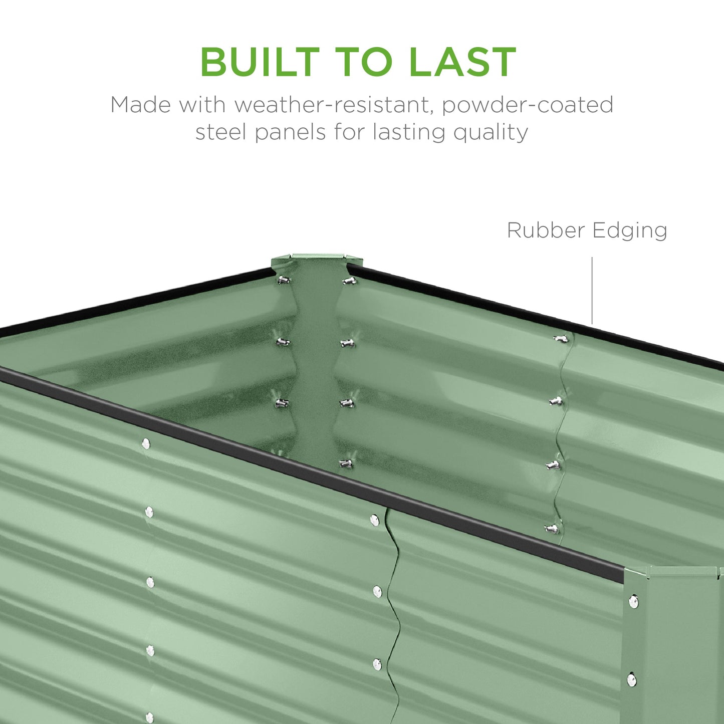 Outdoor Raised Metal Garden Bed for Vegetables, Flowers, Herbs - 4x2x2ft