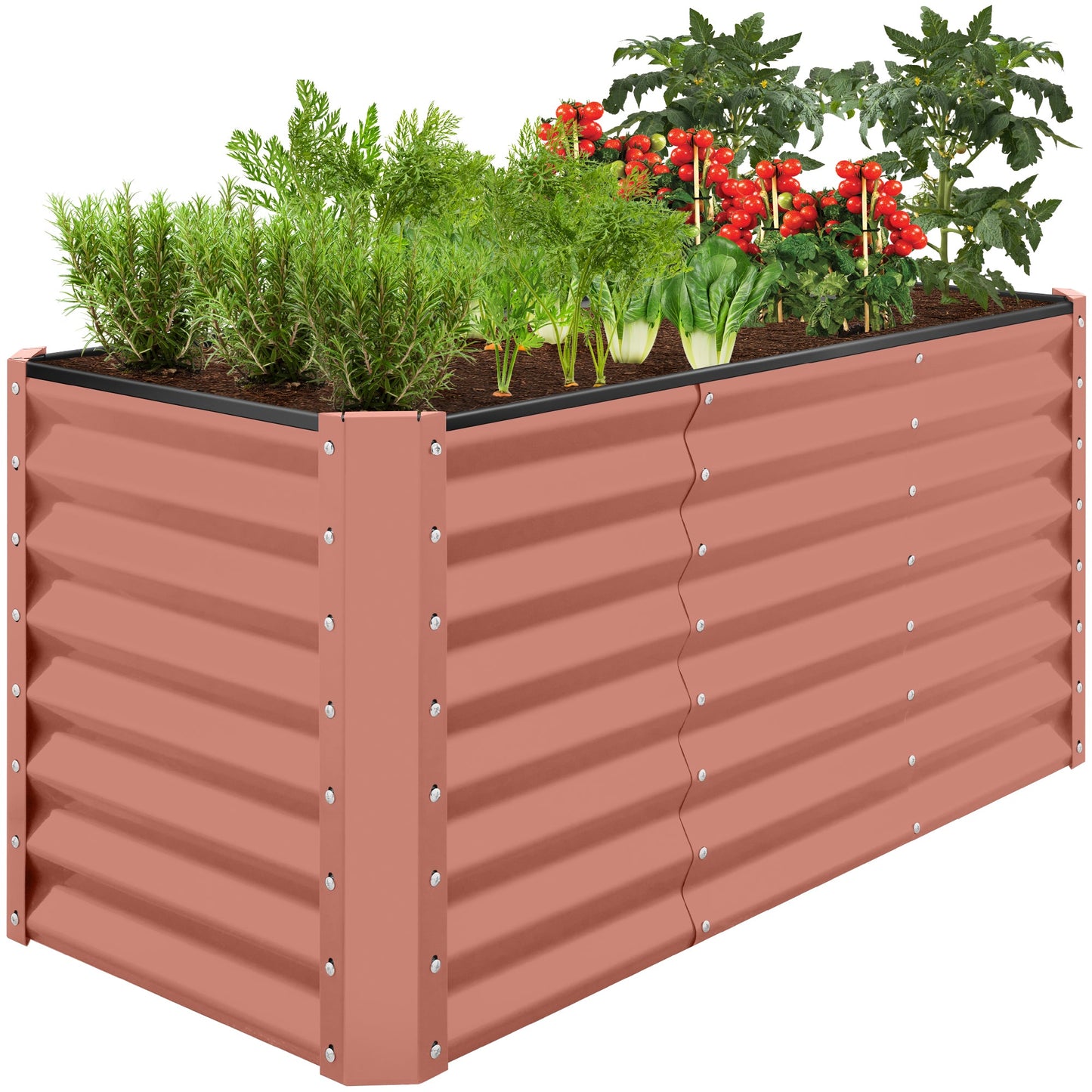 Outdoor Raised Metal Garden Bed for Vegetables, Flowers, Herbs - 4x2x2ft