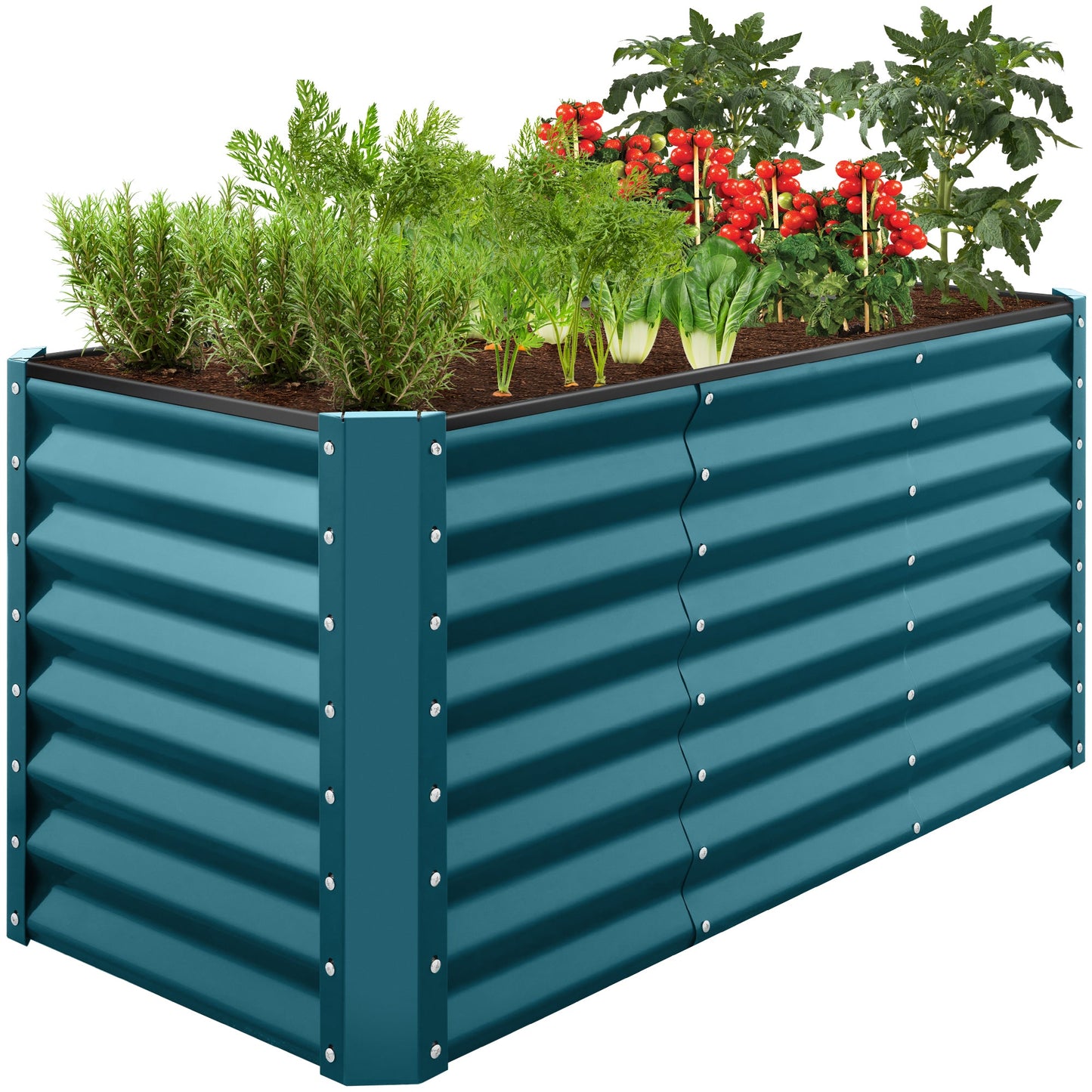 Outdoor Raised Metal Garden Bed for Vegetables, Flowers, Herbs - 4x2x2ft
