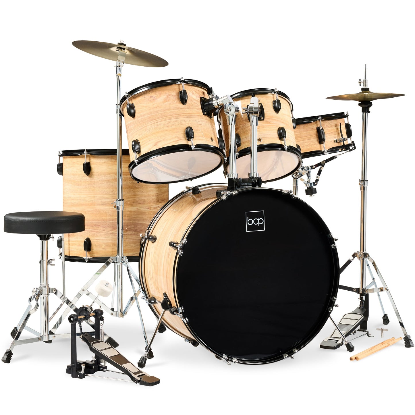 5-Piece Full Size Drum Set For Adults
