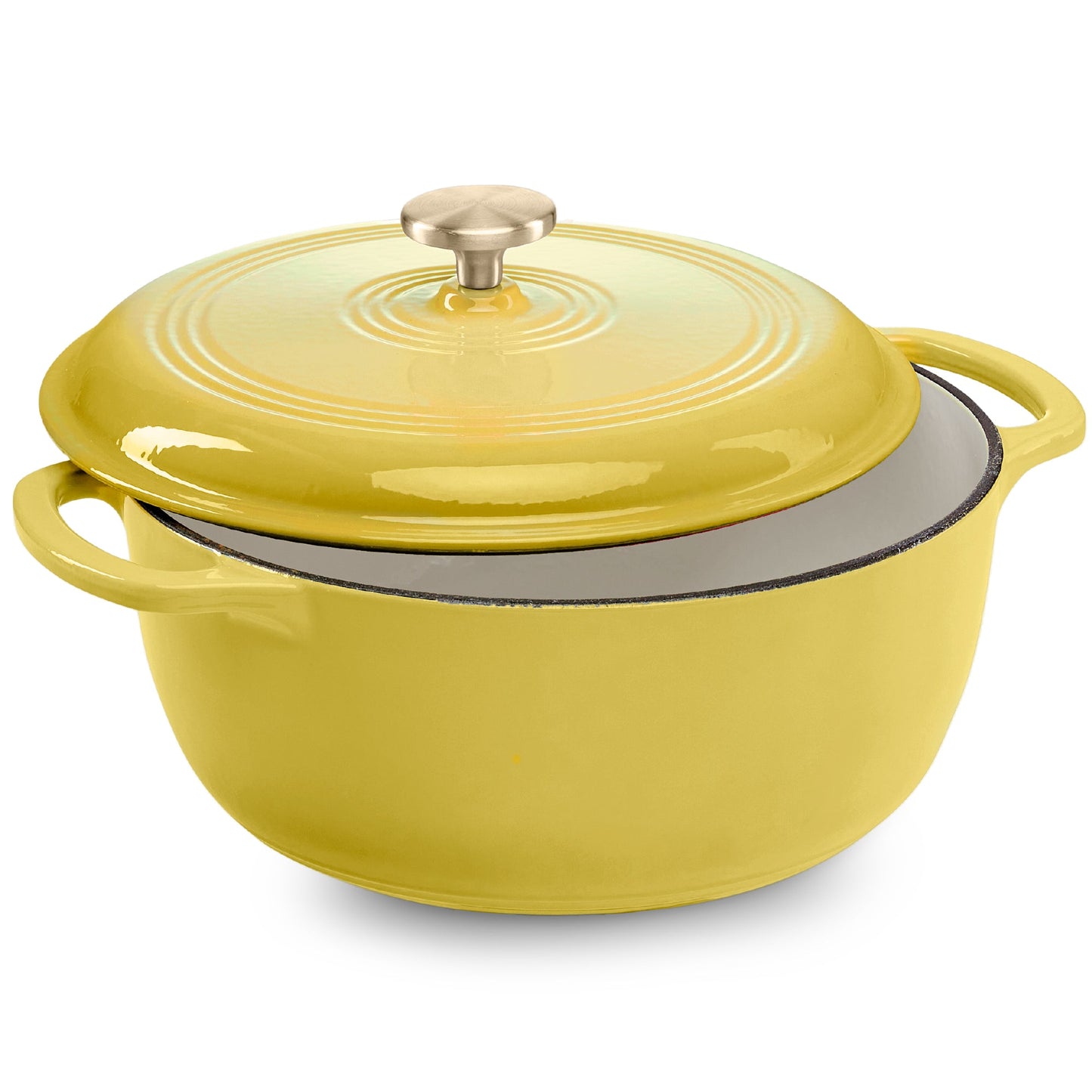 Cast-Iron Dutch Oven Kitchen Cookware w/ Enamel, Handles - 7.5qt