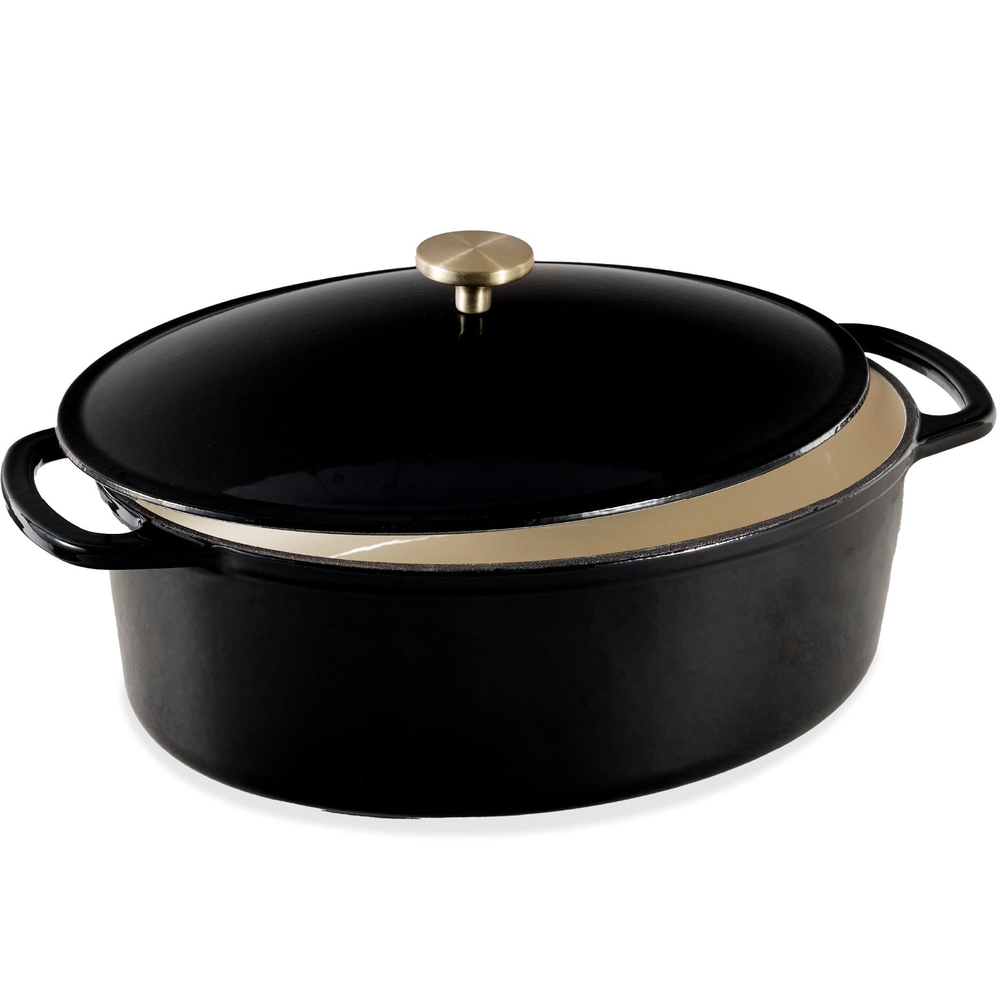 Oval Cast-Iron Dutch Oven Kitchen Cookware w/ Enamel - 7.5qt