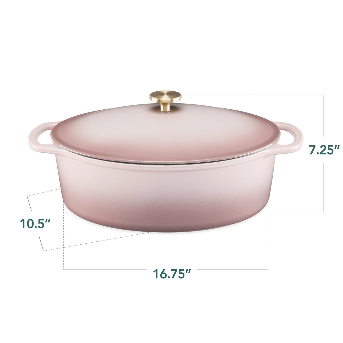 Oval Cast-Iron Dutch Oven Kitchen Cookware w/ Enamel - 7.5qt