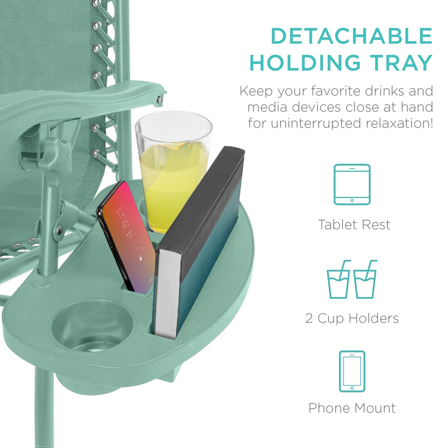 Set of 2 Adjustable Zero Gravity Patio Chair Recliners w/ Cup Holders