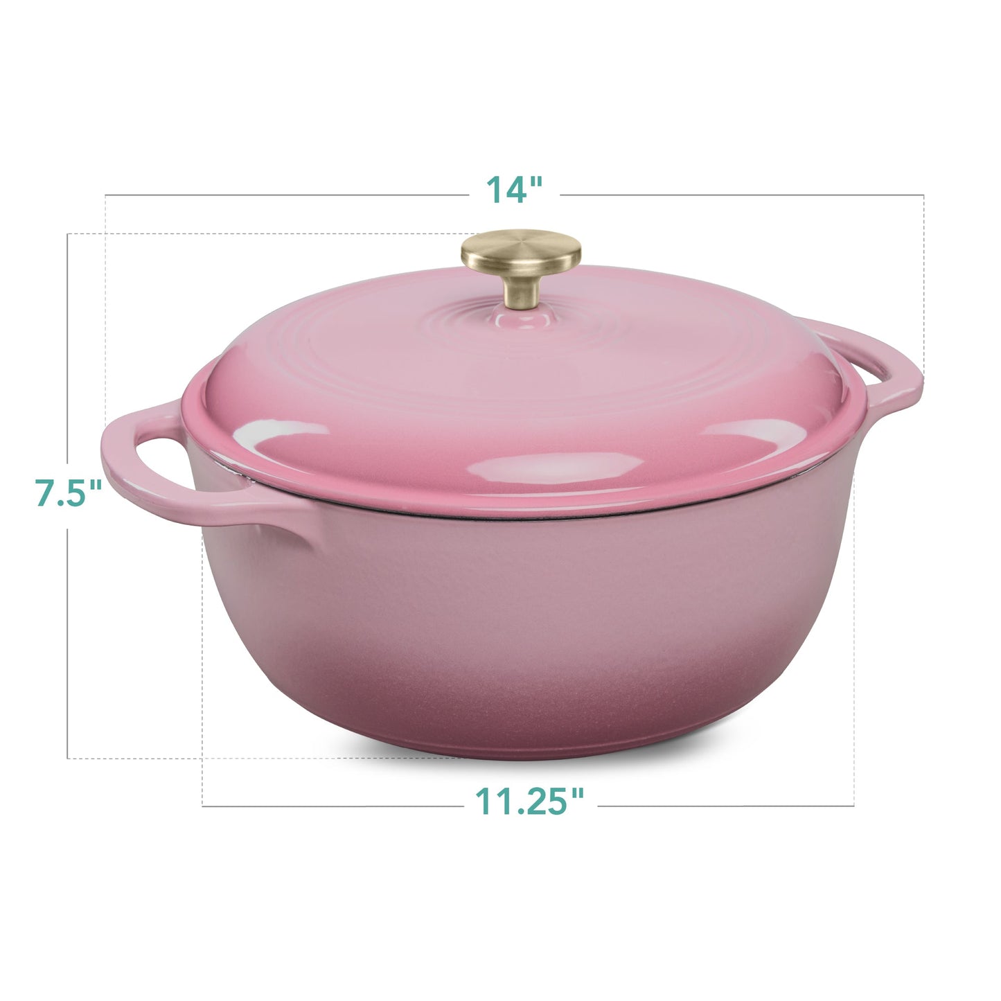 Cast-Iron Dutch Oven Kitchen Cookware w/ Enamel, Handles - 6qt