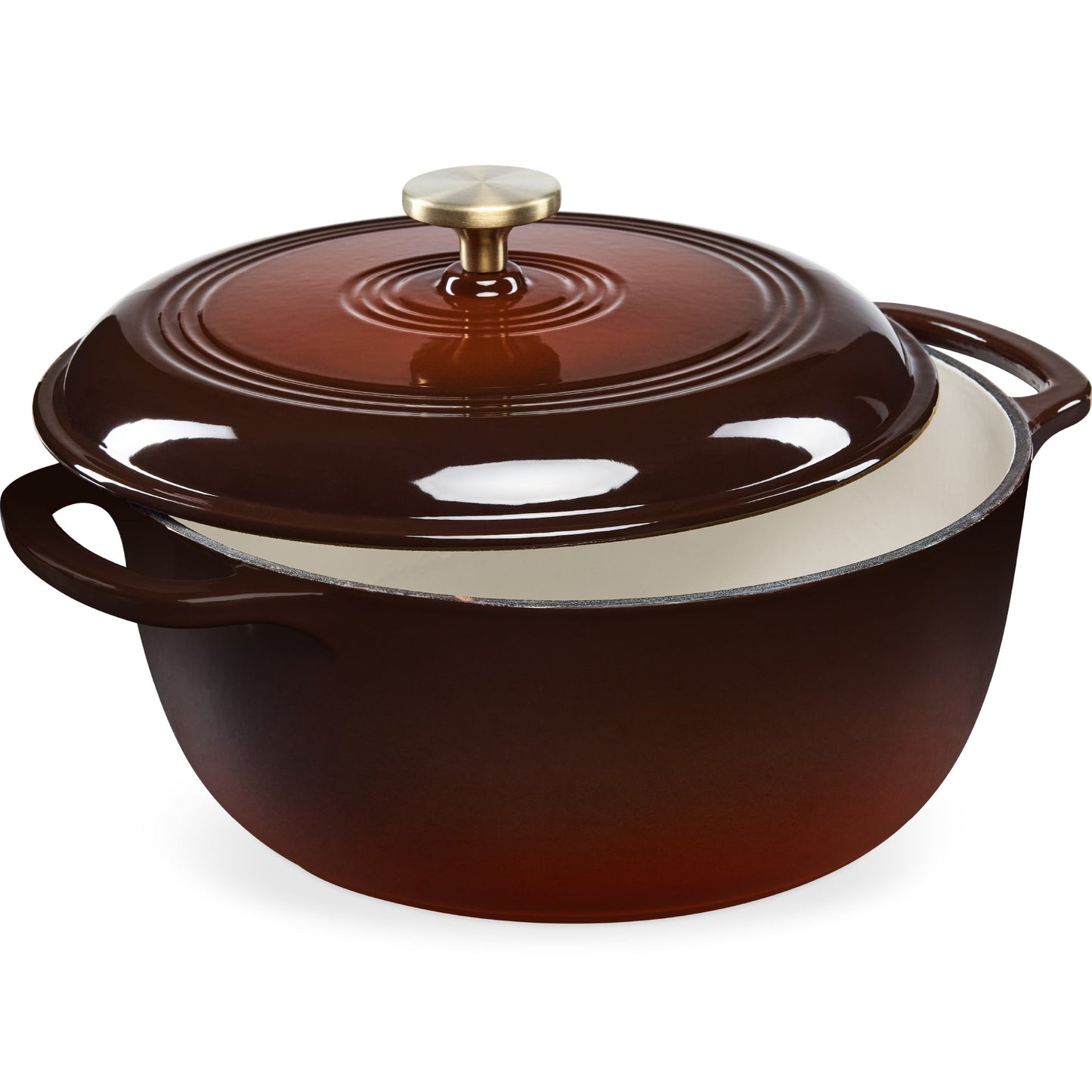 Cast-Iron Dutch Oven Kitchen Cookware w/ Enamel, Handles - 7.5qt