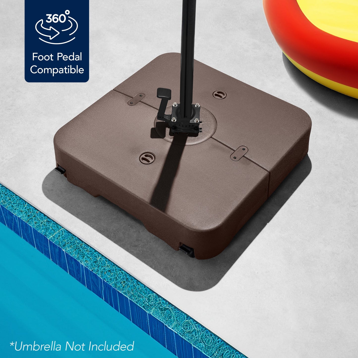 Outdoor Cantilever Base w/ Wheels, Locks, Fillable 330lb Capacity