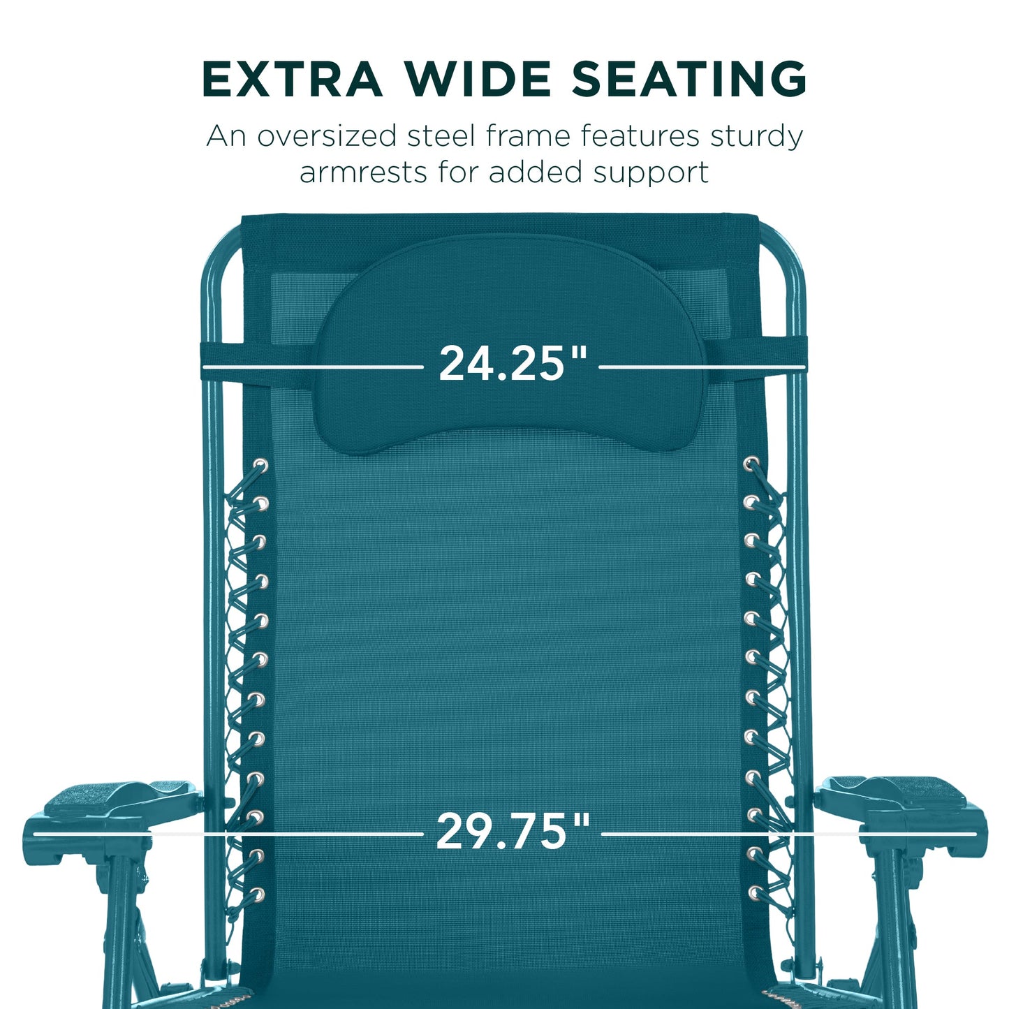 Oversized Reclining Zero Gravity Chair Lounger w/ Cup Holder, Pillow