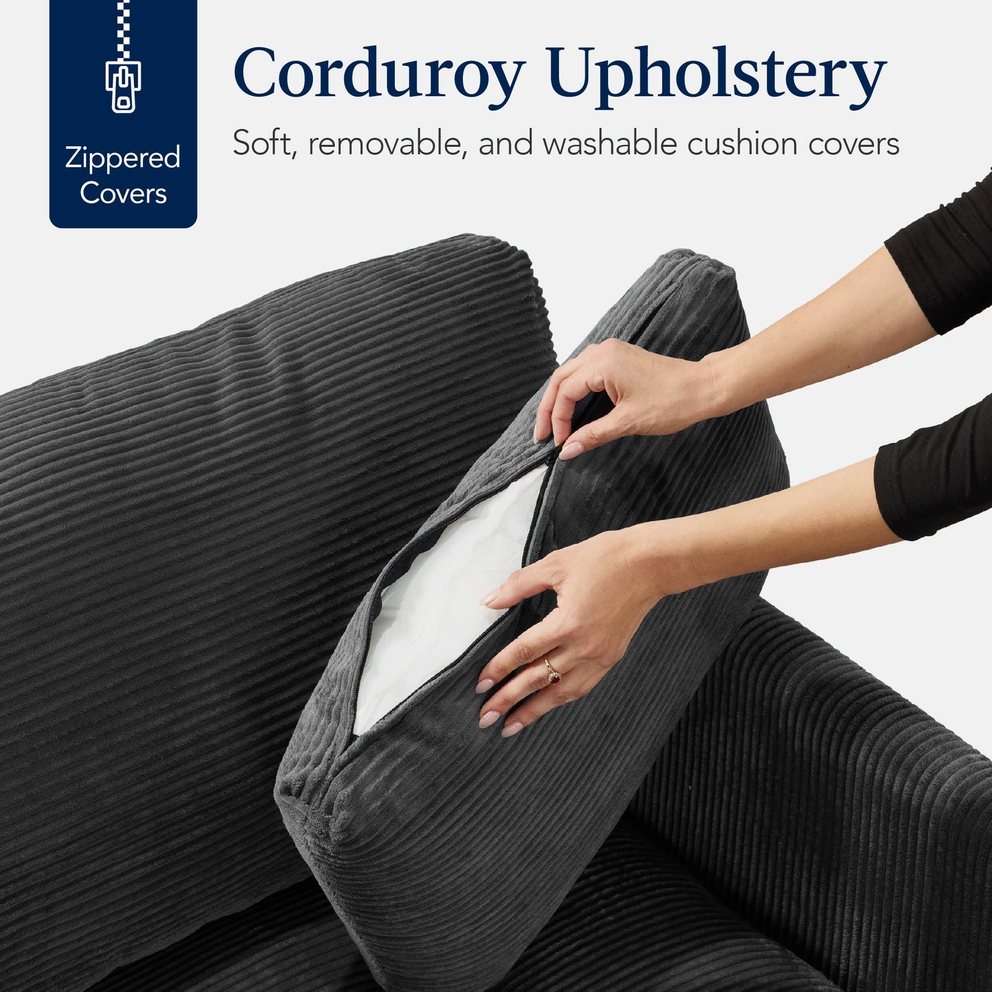 Modular Sectional Pillowtop Sofa w/ Ottoman & Storage  82in