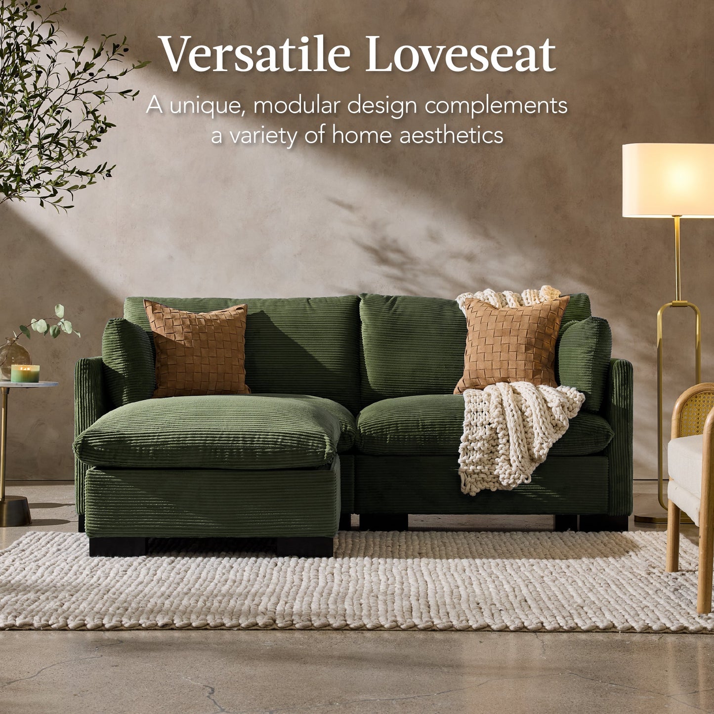 Modular Sectional Pillowtop Sofa w/ Ottoman & Storage  82in