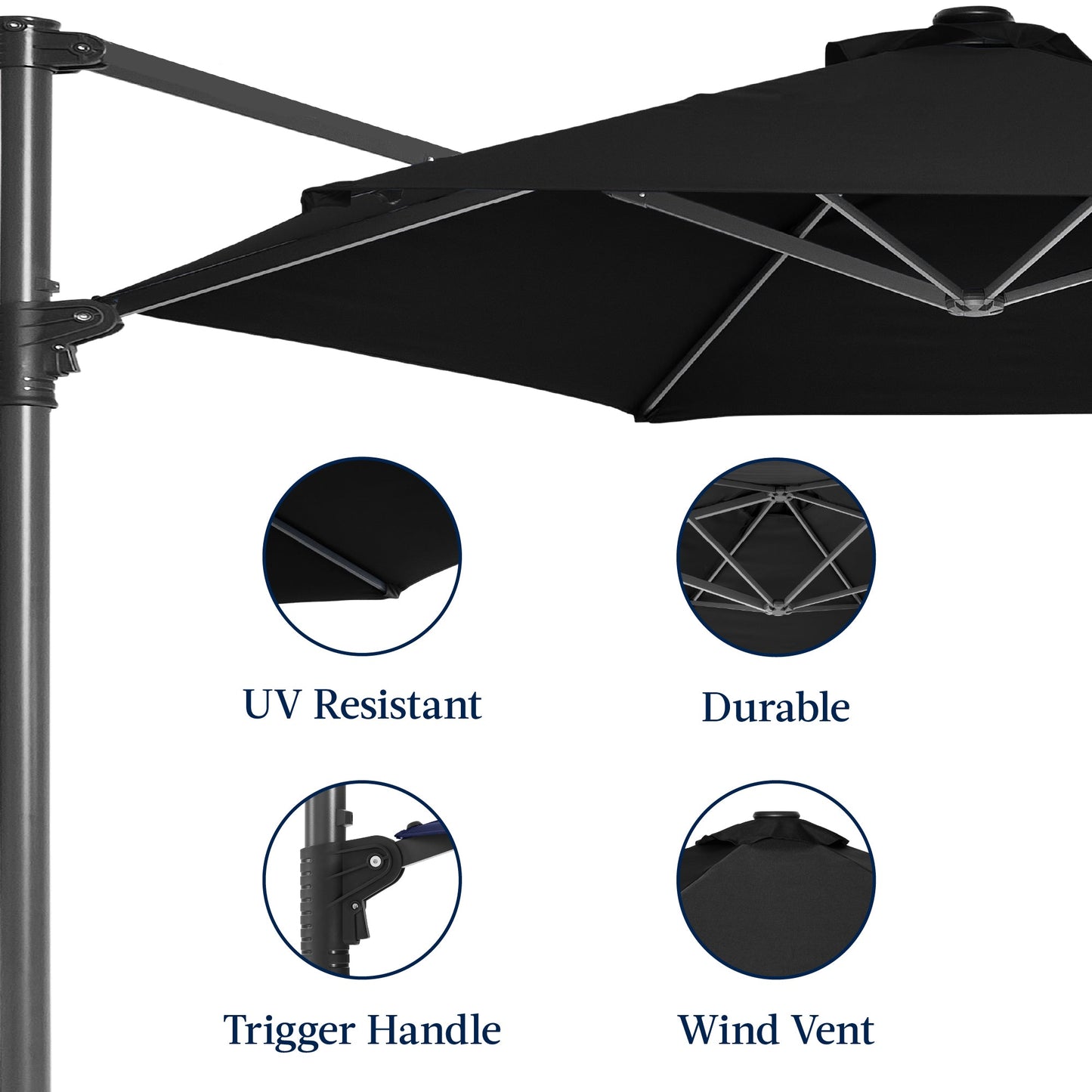 360 Rotating Cantilever Offset Patio Umbrella - 10ft