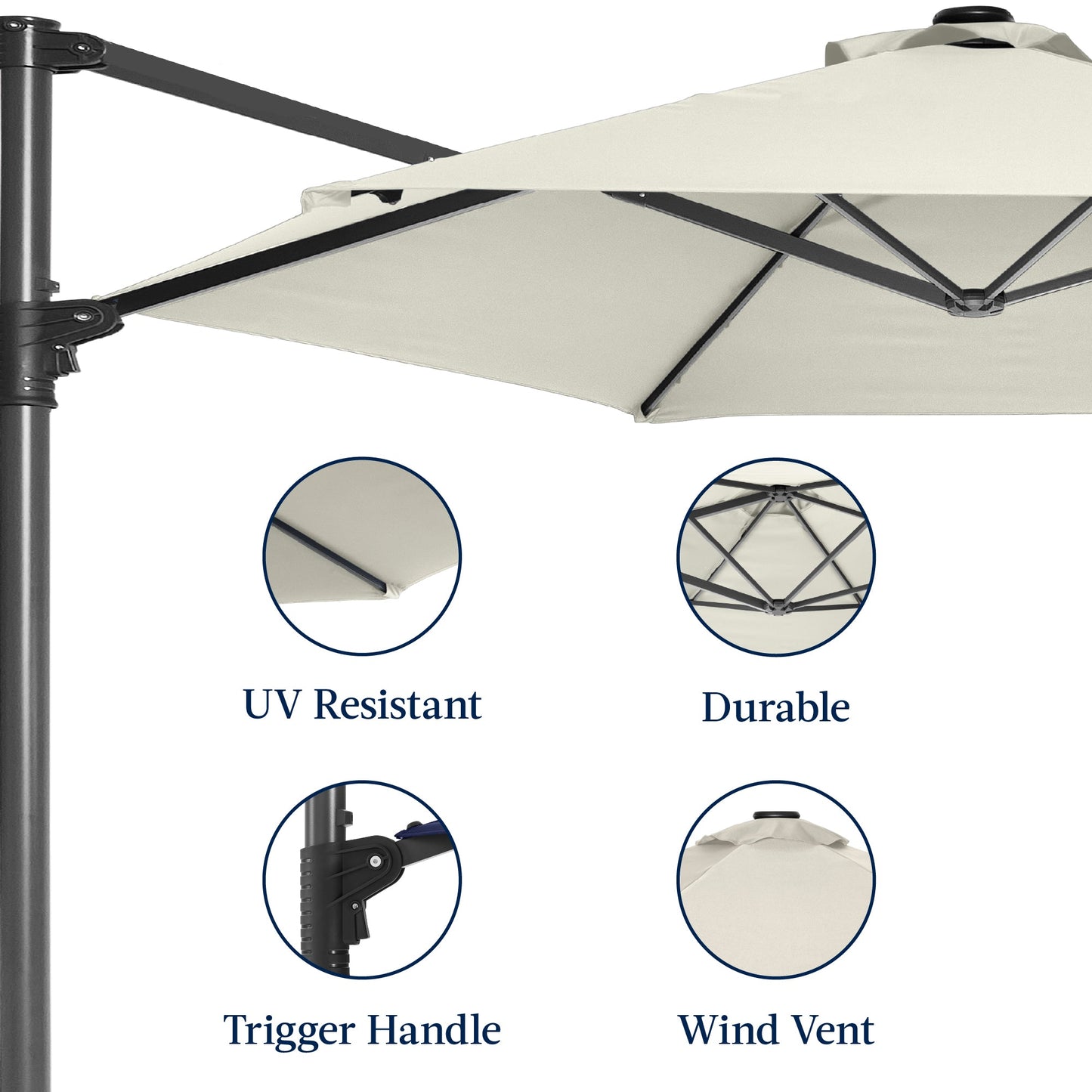 360 Rotating Cantilever Offset Patio Umbrella - 10ft