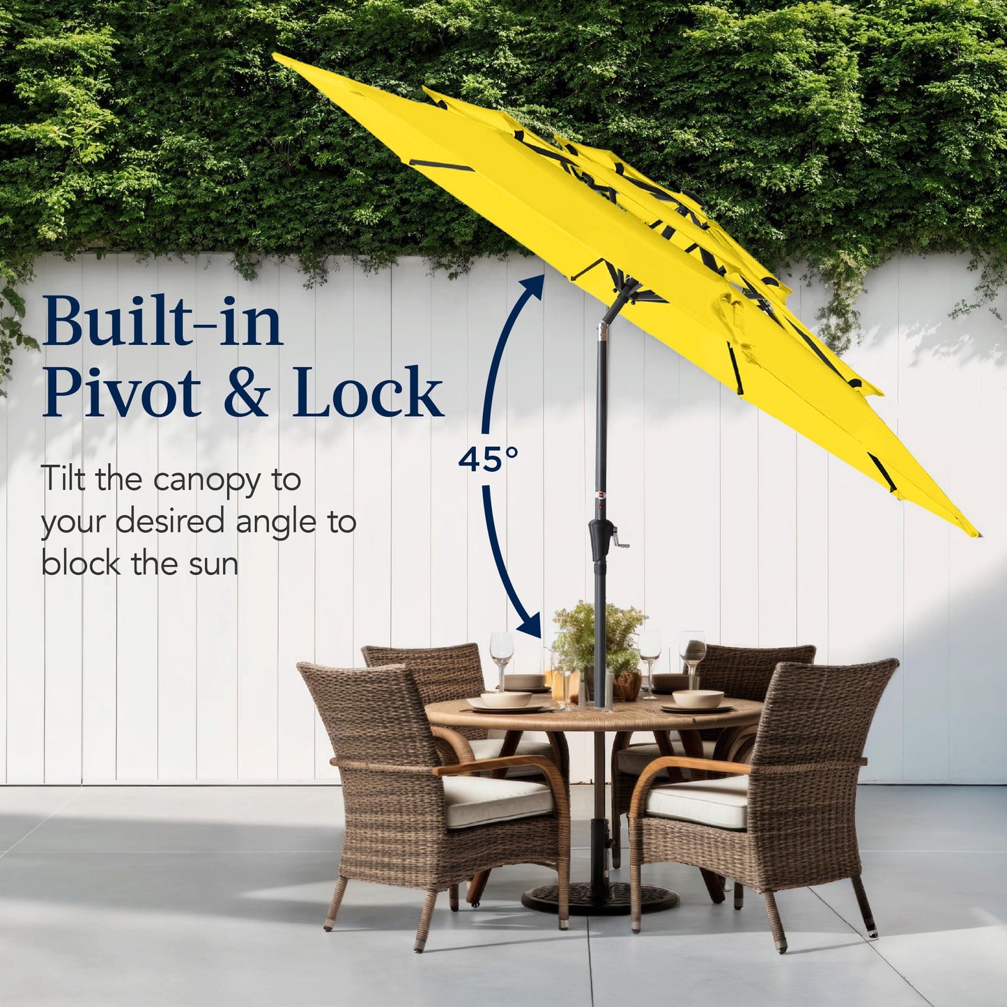 3-Tier Patio Umbrella w/ Tilt Adjustment, Crank - 10ft
