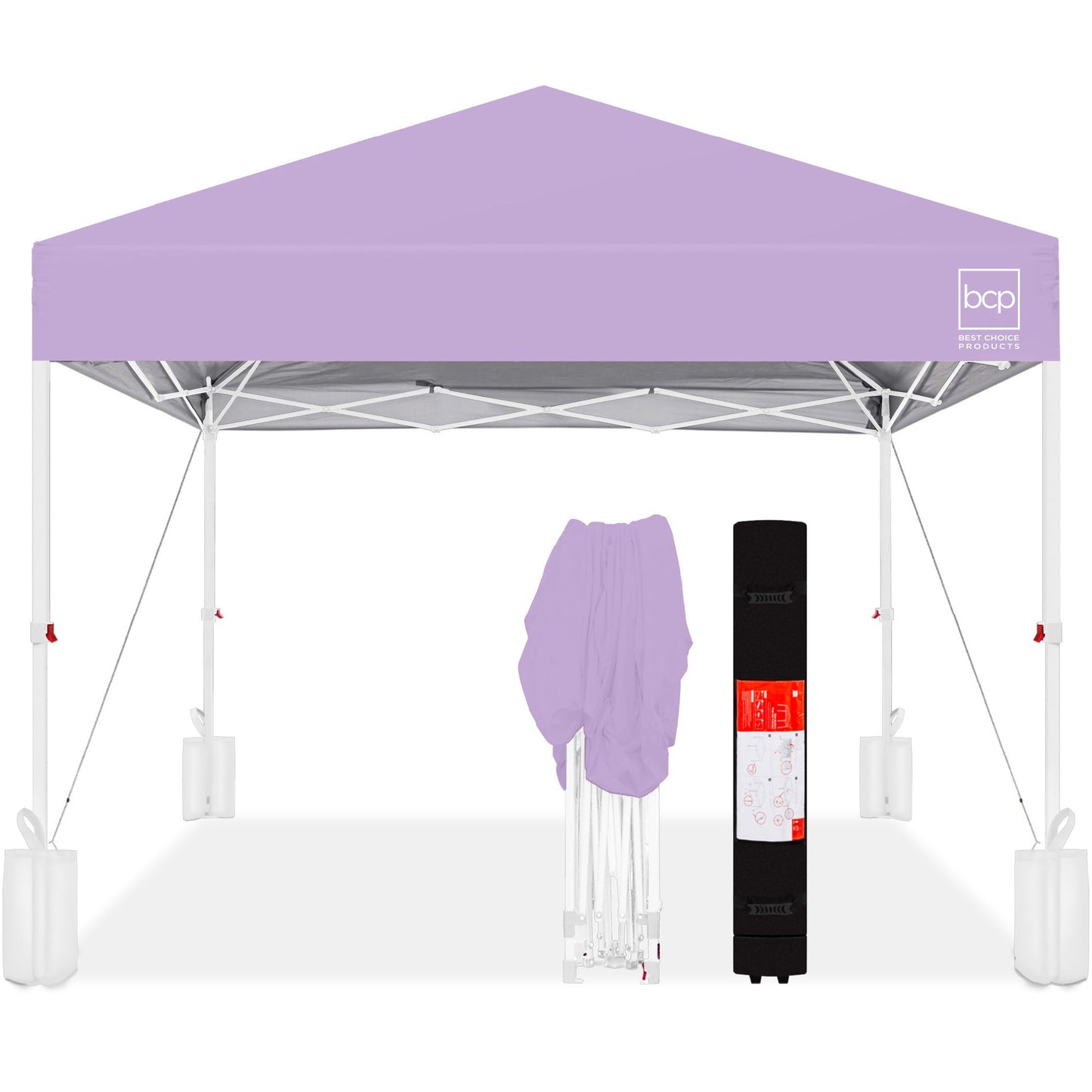 One-Person Setup Instant Pop Up Canopy w/ Case, 4 Weight Bags - 10x10ft