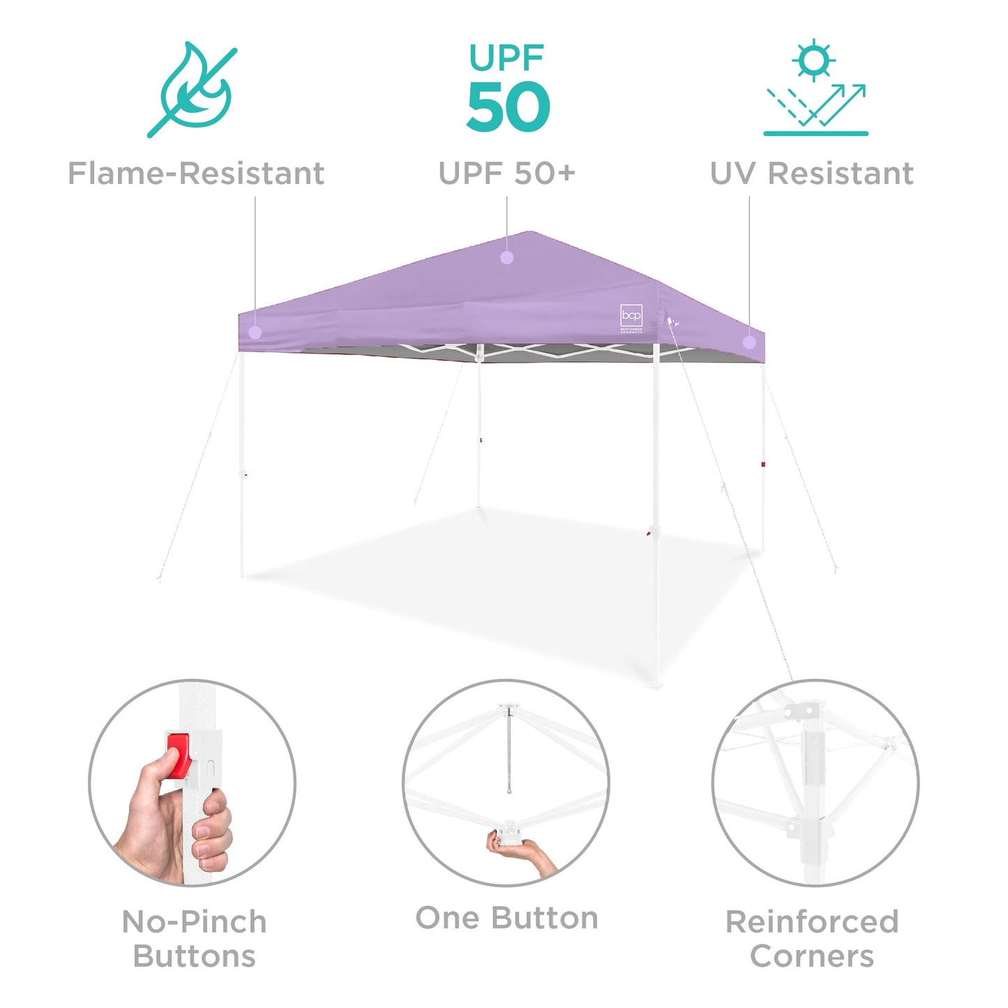 One-Person Setup Instant Pop Up Canopy w/ Case, 4 Weight Bags - 10x10ft