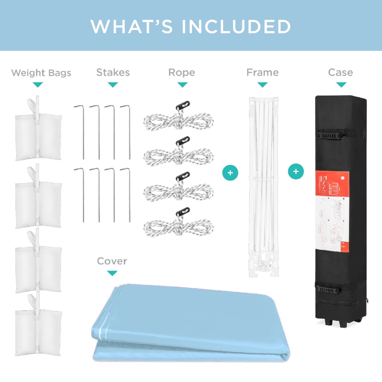 One-Person Setup Instant Pop Up Canopy w/ Case, 4 Weight Bags - 10x10ft