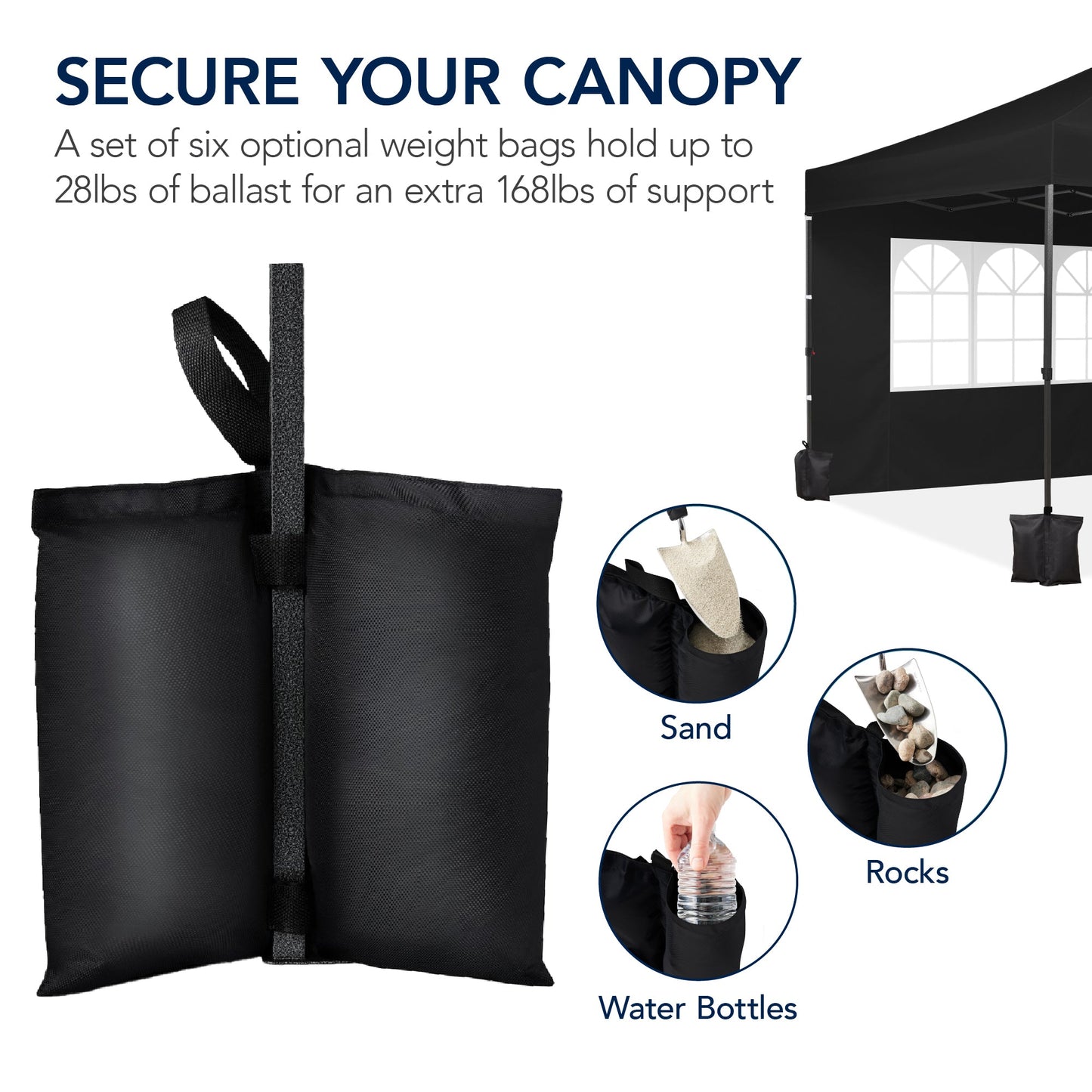 Pop Up Party Tent Canopy w/ 1-Button Easy Setup - 10x20ft