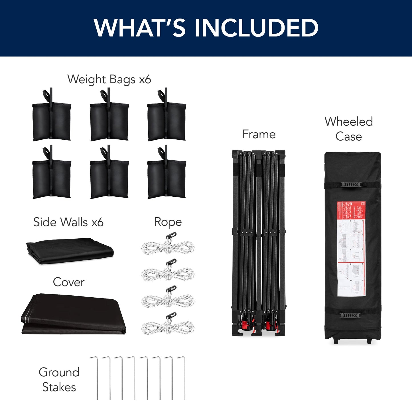 Pop Up Party Tent Canopy w/ 1-Button Easy Setup - 10x20ft