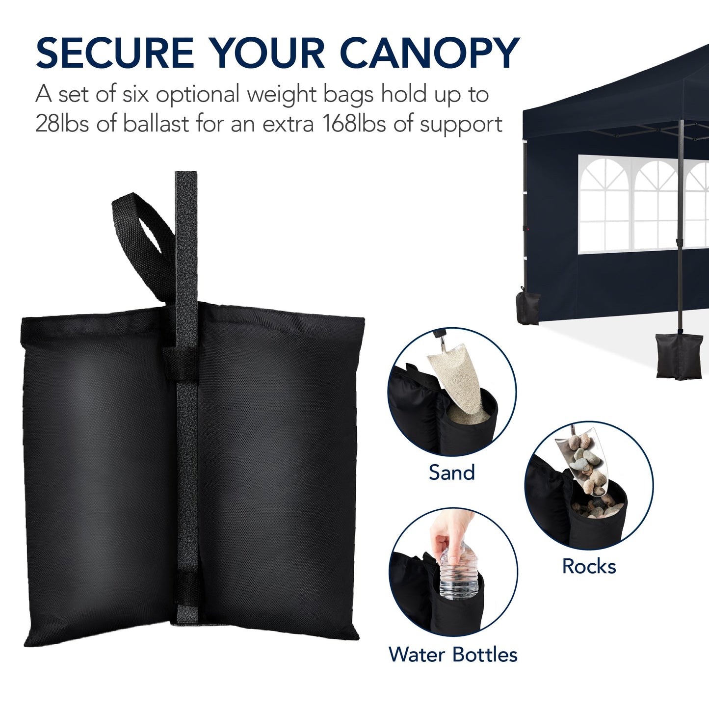 Pop Up Party Tent Canopy w/ 1-Button Easy Setup - 10x20ft