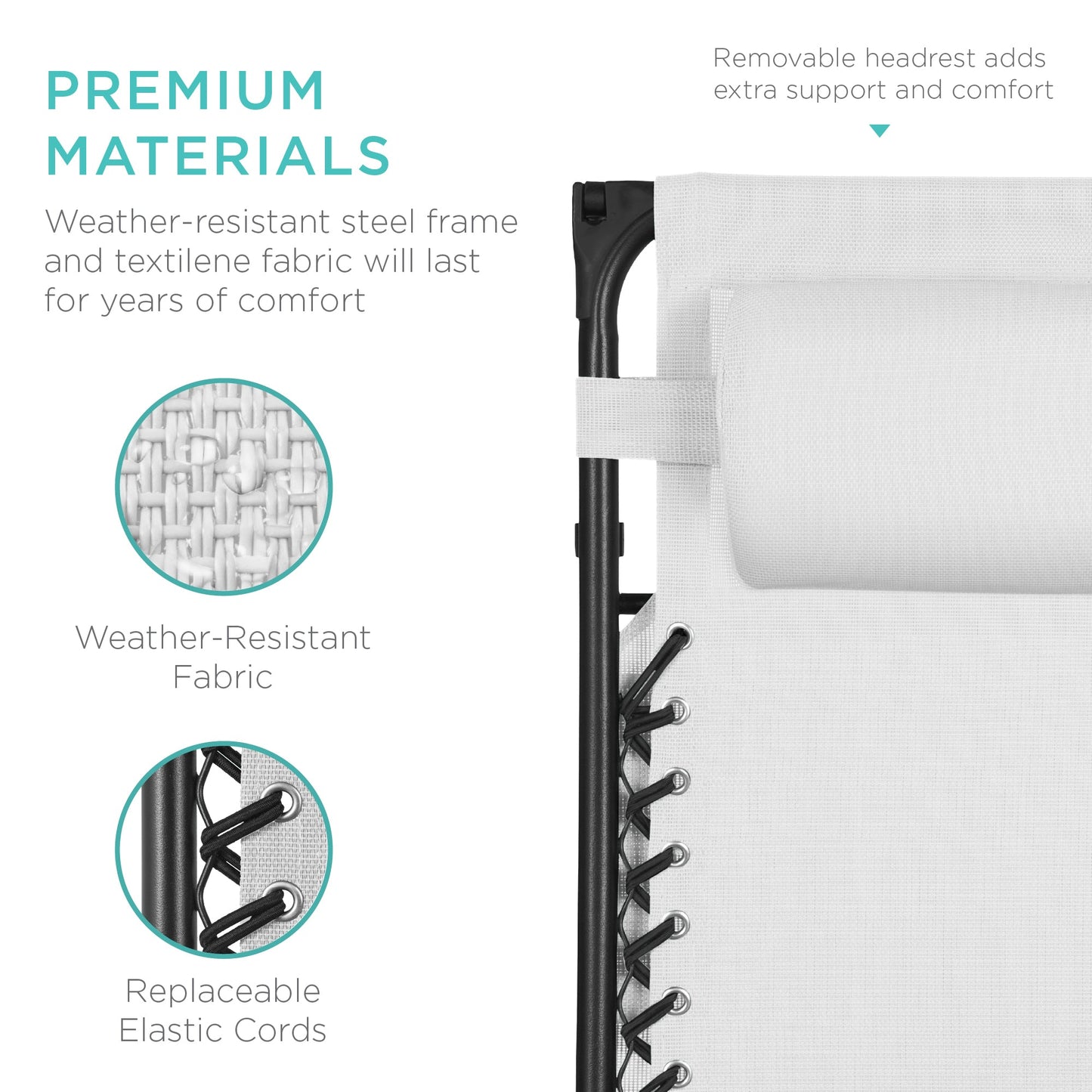 Folding Zero Gravity Recliner Patio Lounge Chair w/ Canopy, Side Tray