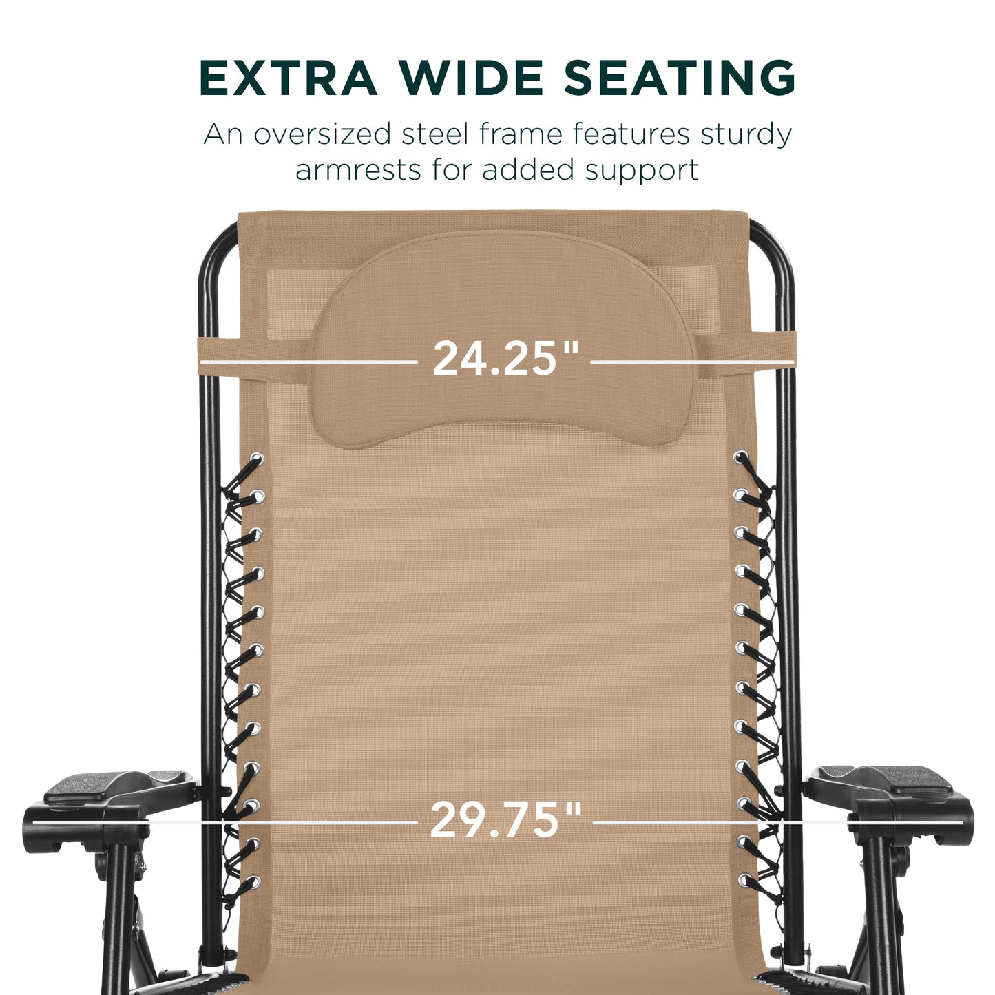 Oversized Reclining Zero Gravity Chair Lounger w/ Cup Holder, Pillow