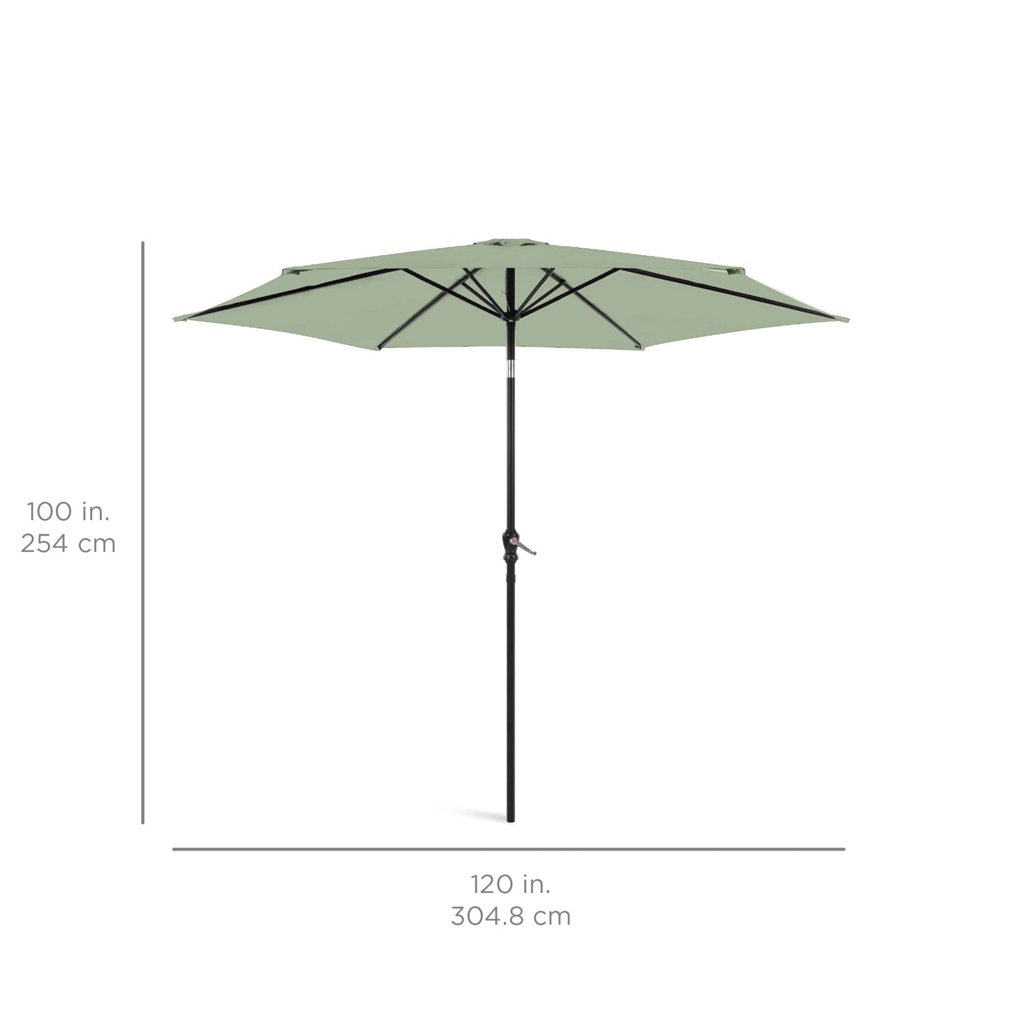Outdoor Steel Market Patio Umbrella Decoration w/ Tilt, Crank Lift - 10ft