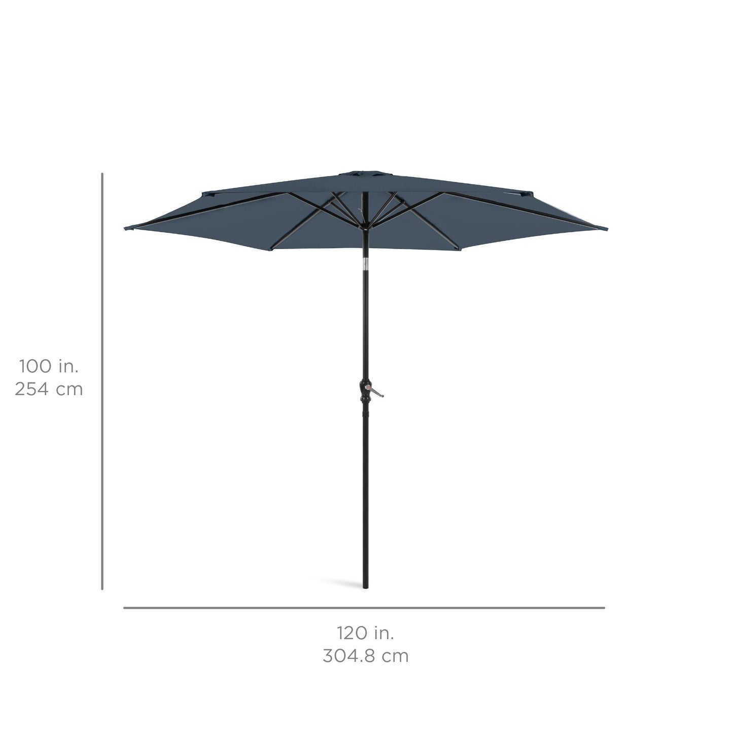 Outdoor Steel Market Patio Umbrella Decoration w/ Tilt, Crank Lift - 10ft