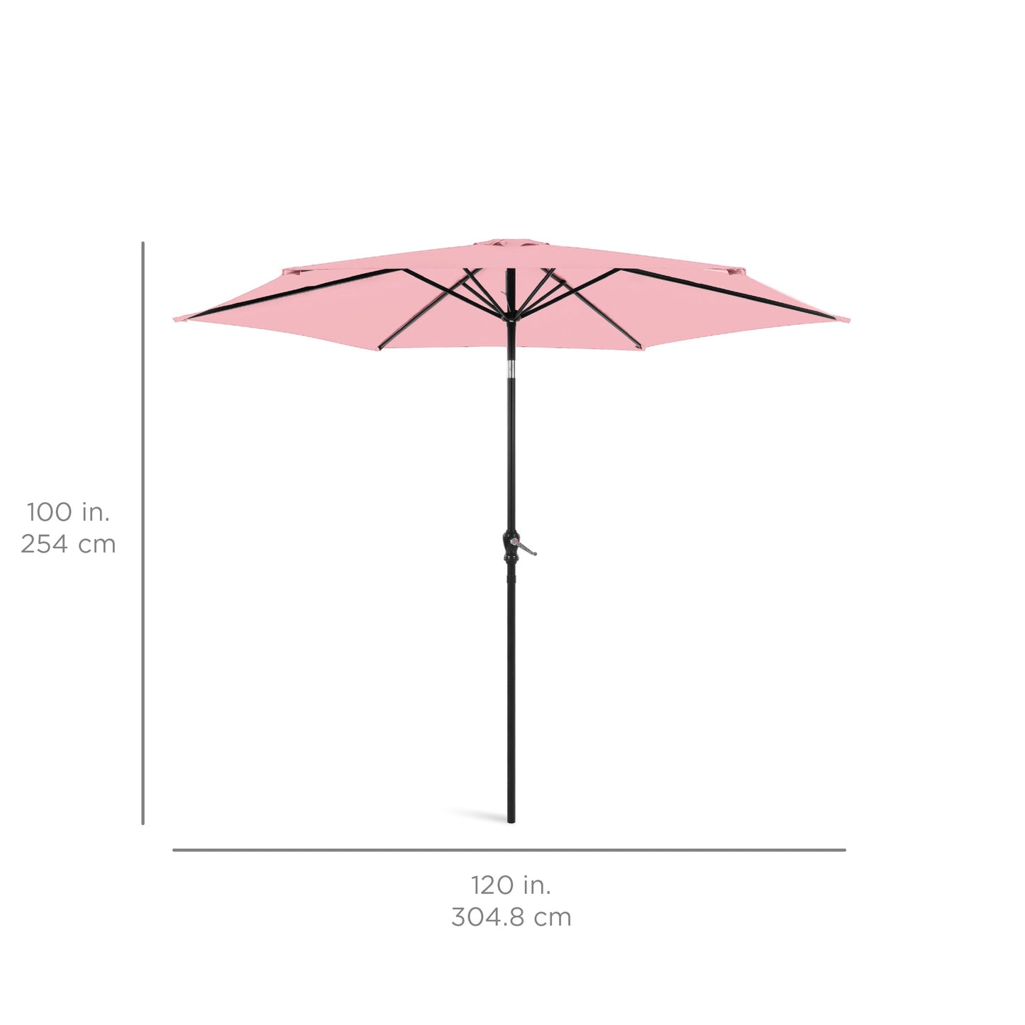 Outdoor Steel Market Patio Umbrella Decoration w/ Tilt, Crank Lift - 10ft