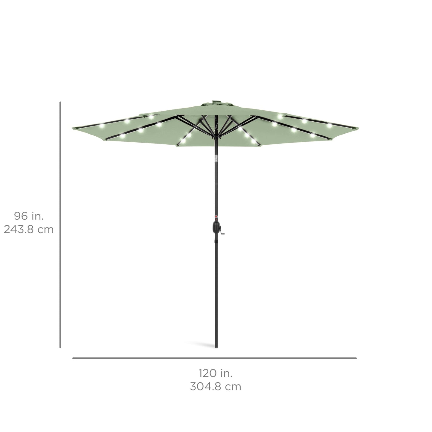 Solar LED Lighted Patio Umbrella w/ Tilt Adjustment, UV-Resistant - 10ft