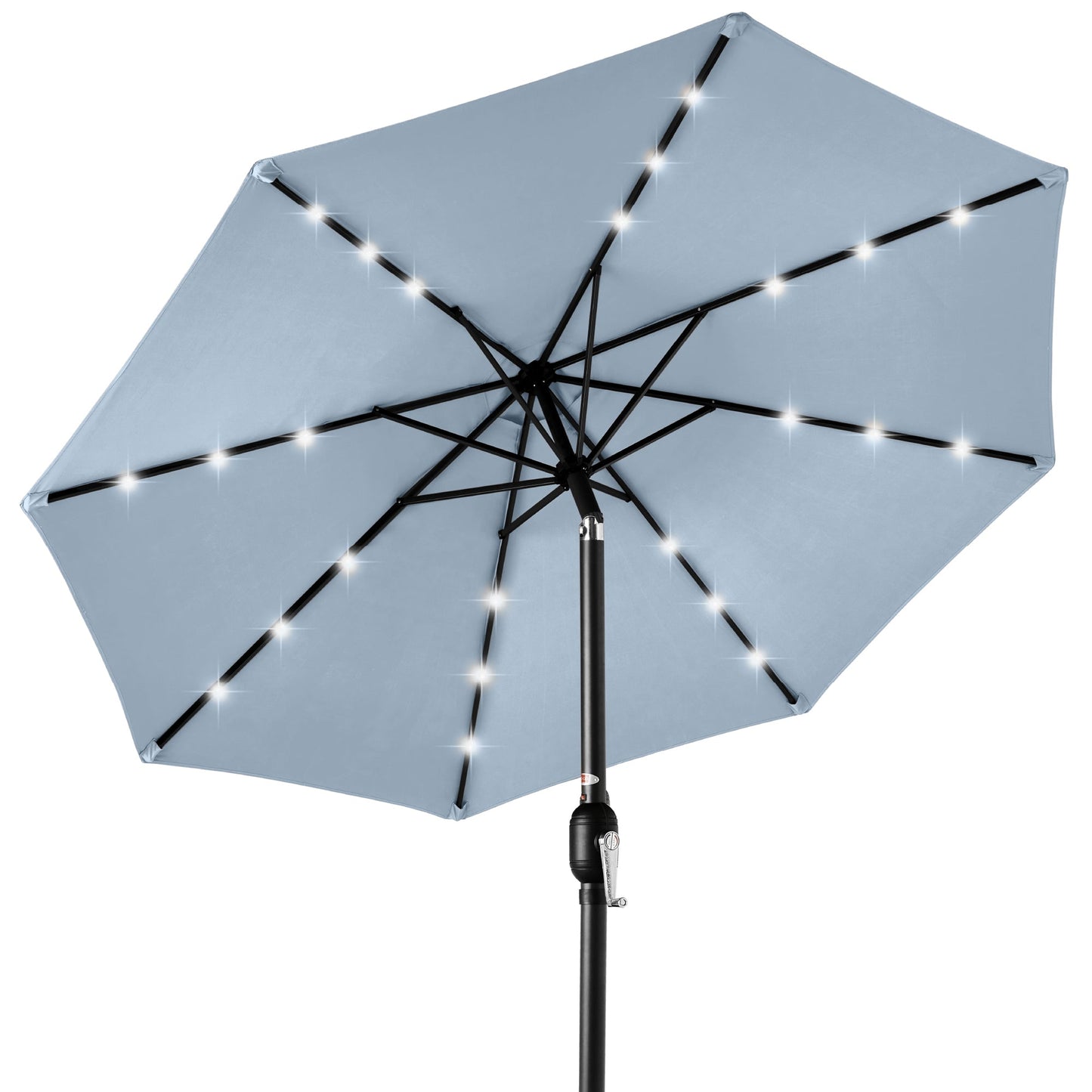 Solar LED Lighted Patio Umbrella w/ Tilt Adjustment, UV-Resistant - 10ft