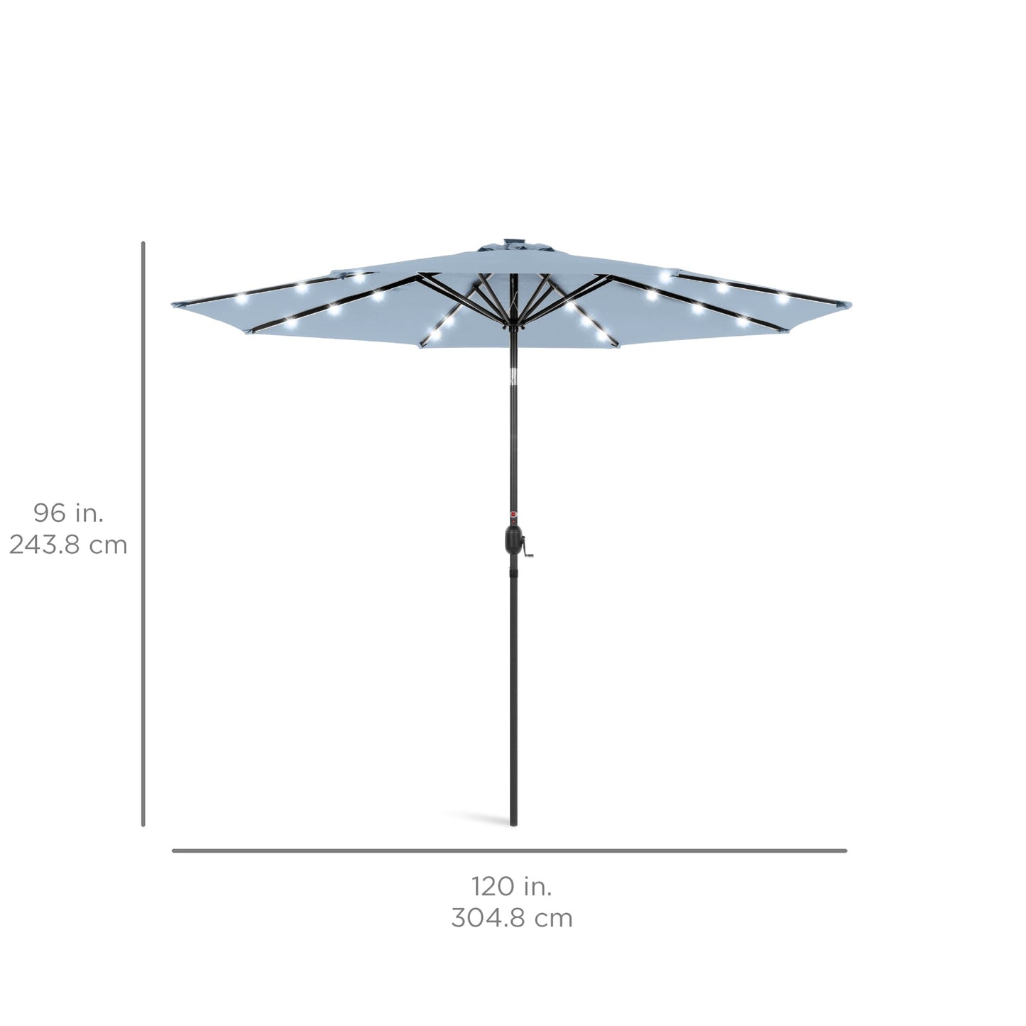 Solar LED Lighted Patio Umbrella w/ Tilt Adjustment, UV-Resistant - 10ft